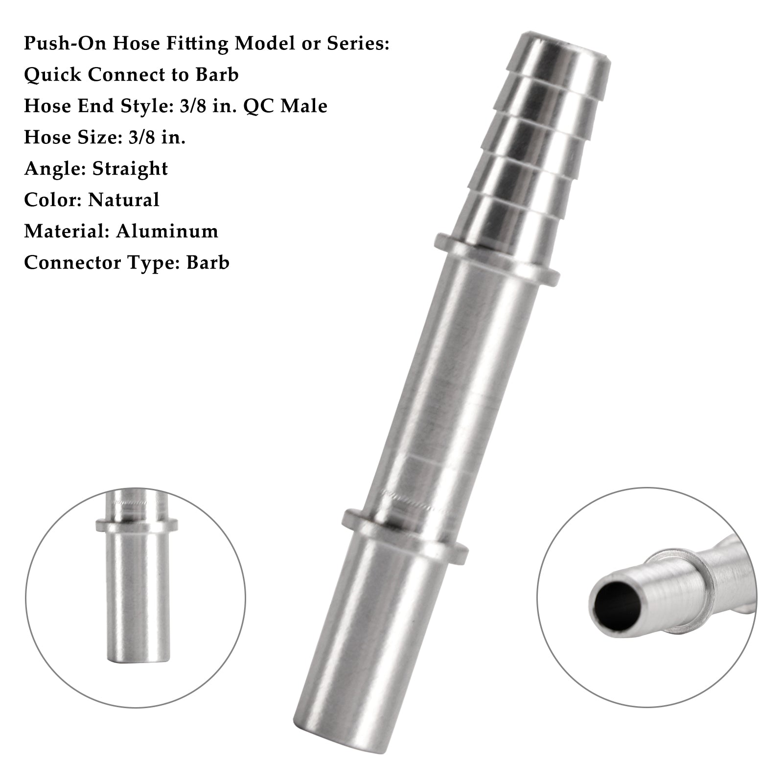 Snelkoppeling 3/8 brandstofrailslang naar 3/8 weerhaakadapterfitting AN817-02-06BA