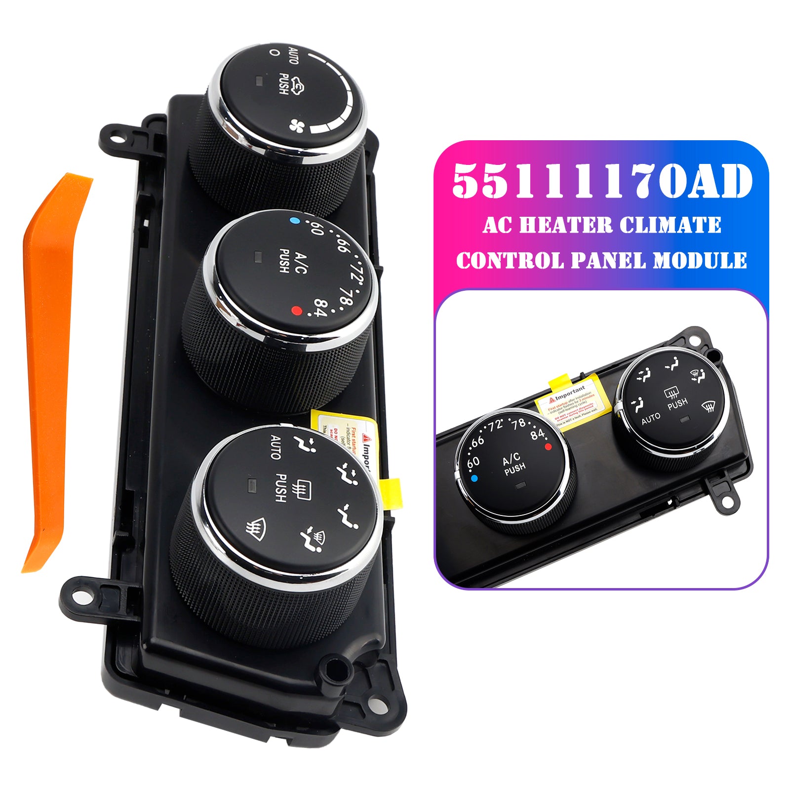 Module de panneau de commande de climatisation de chauffage AC Jeep Wrangler 2011-2013 55111170AD