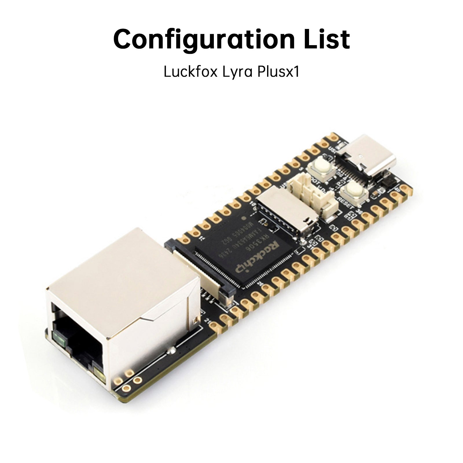 Luckfox Lyra Plus Linux Development Board RK3506G2 Chip RJ45 Netwerkpoort 128MB