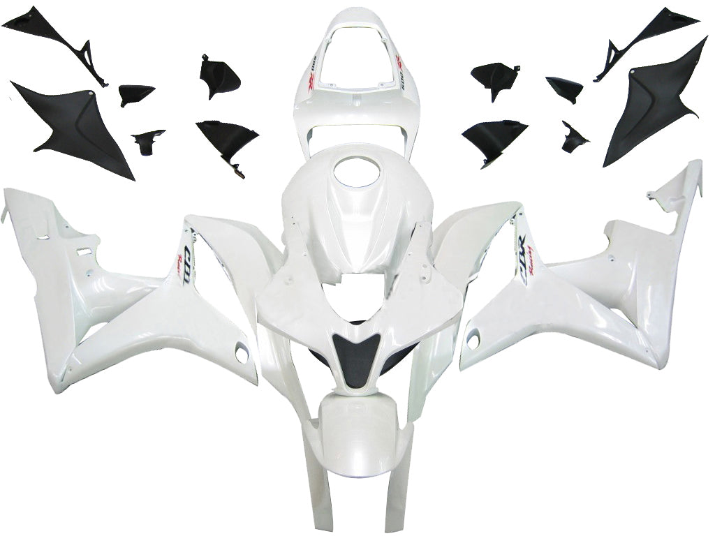 2007-2008 Honda CBR 600 RR White CBR Racing Fairings Generic