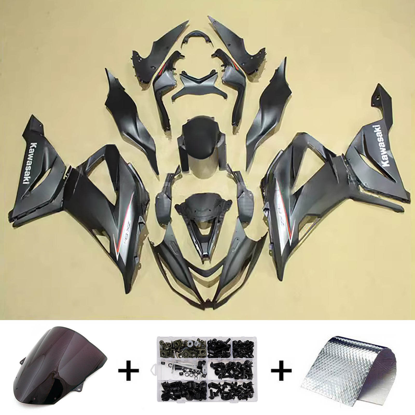 Kit carena iniezione carrozzeria in plastica ABS adatta per Kawasaki ZX6R 636 2013-2018