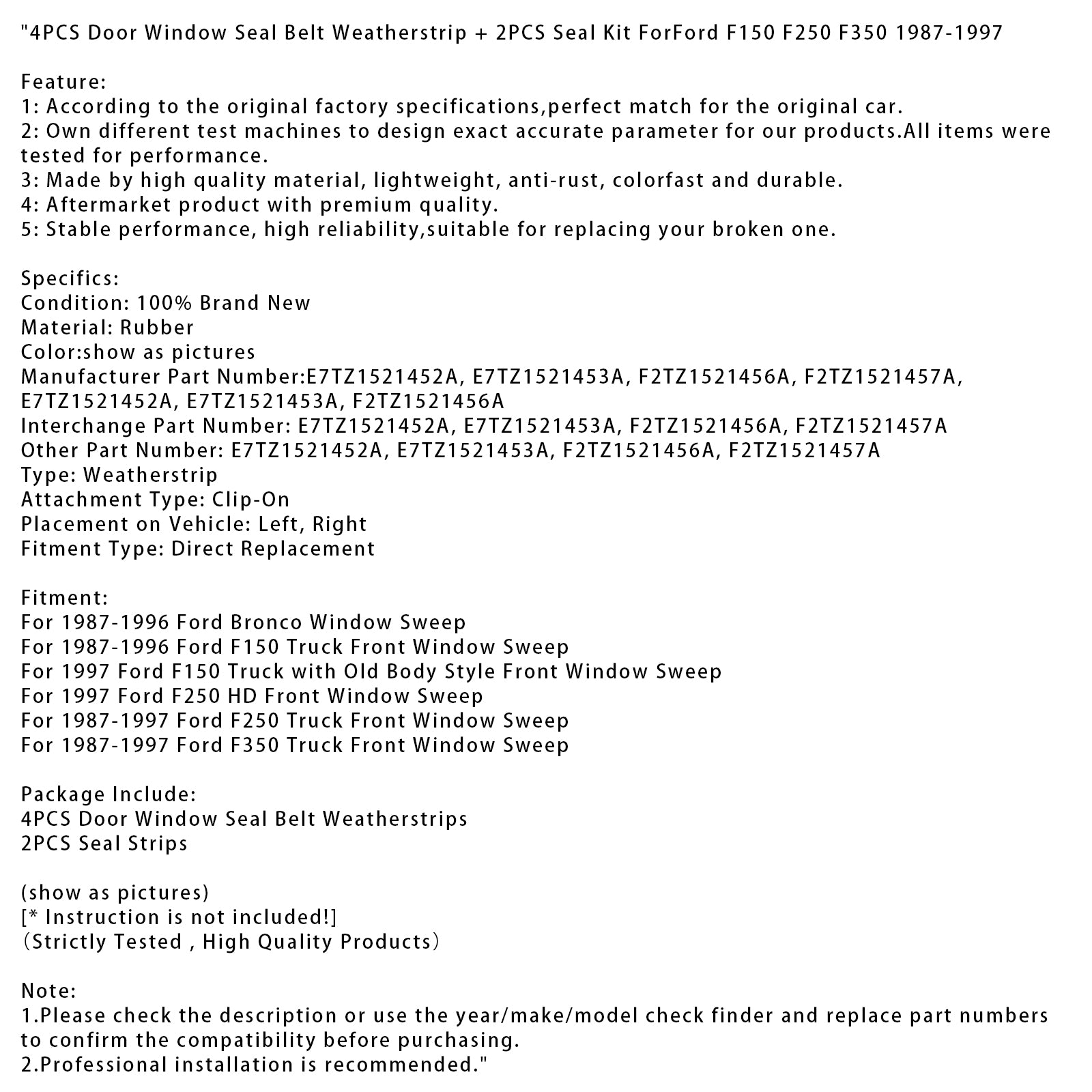 1997 Ford F150 Tamion avec ancienne fenêtre de la fenêtre avant de style corpore