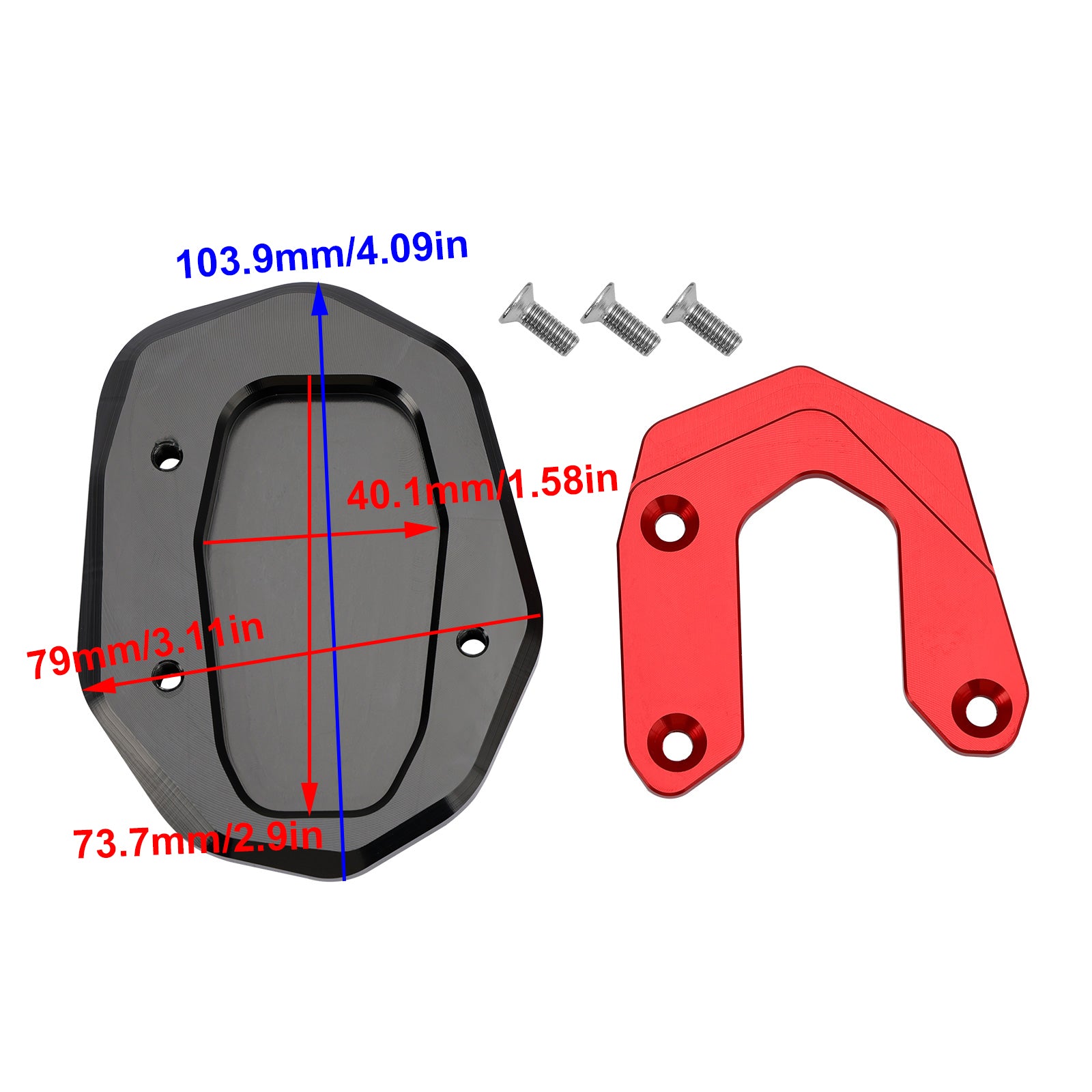 Coussin de plaque d'agrandissement de béquille adapté à Ducati Scrambler 400/800/1100 2015 – 2020