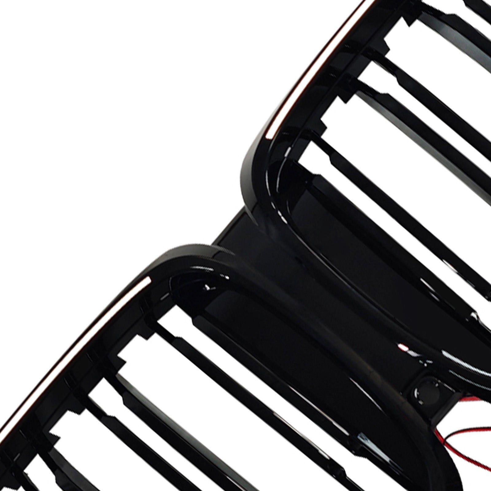 Black Front Bumper Grille Grill Fit BMW G05 LCI X5 2024+ Double Line W/LED