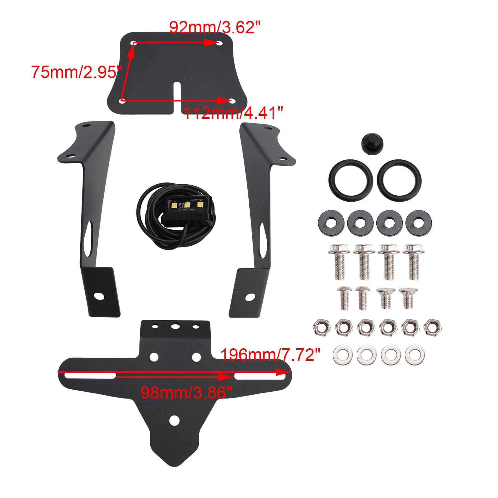 License Plate Holder Frame Bracket fit for Yamaha YZF-R25 YZF-R3 MT-25 MT-03 19-25