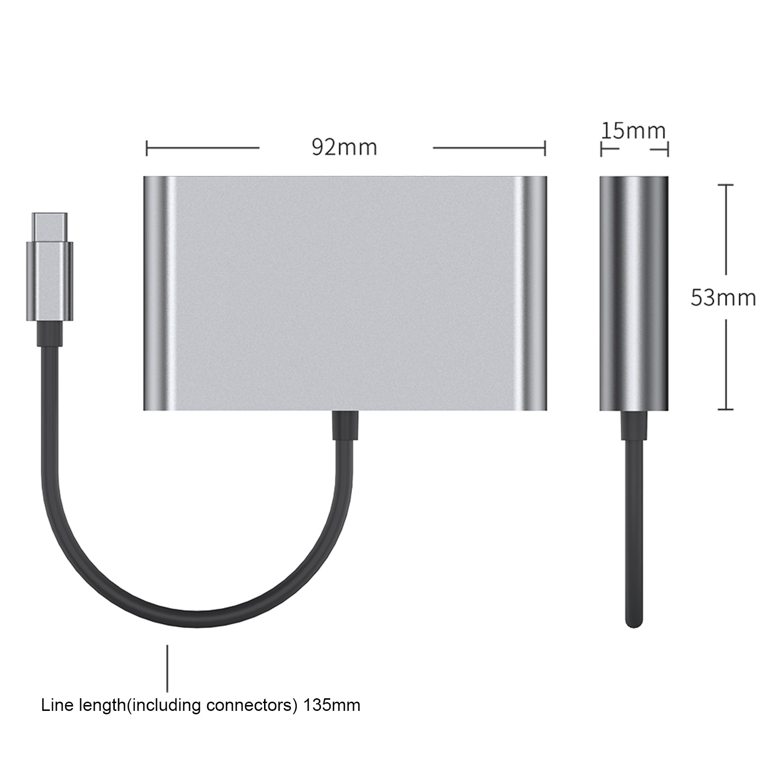 4-in-1 dockingstation TYPE-C naar RJ45 100M HDMI USB3.0 PD-interface voor MacBook