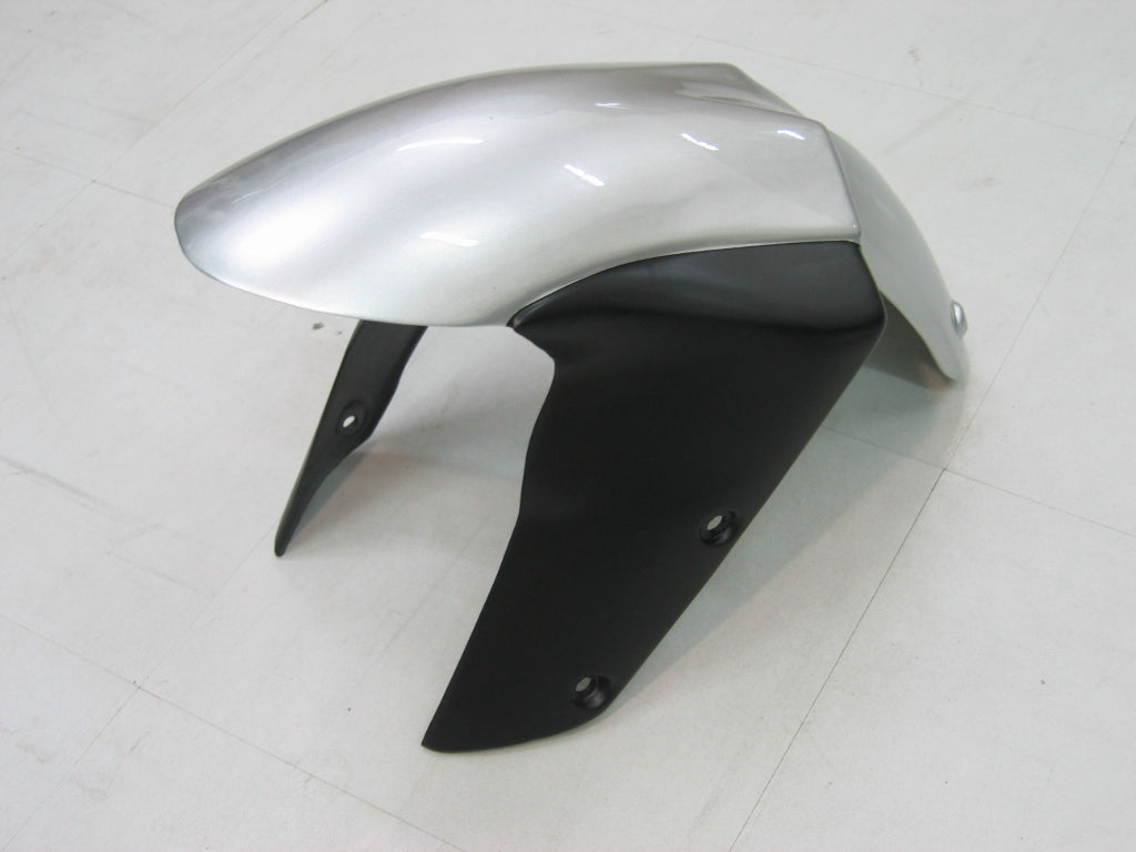 2004-2005 Kawasaki ZX 10R Silver Black Racing Fairings Generic