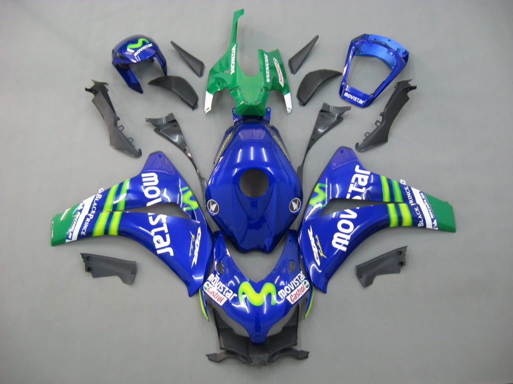 2008-2011 Honda CBR1000 RR Bleu Vert Carénages Movistar Racing Générique