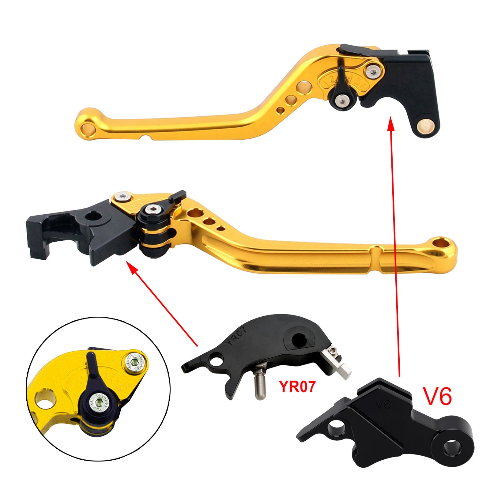 Lång kopplingsbromsspak passar för YAMAHA XSR900 XSR900GP MT-09 MT-09SP 2024-2025