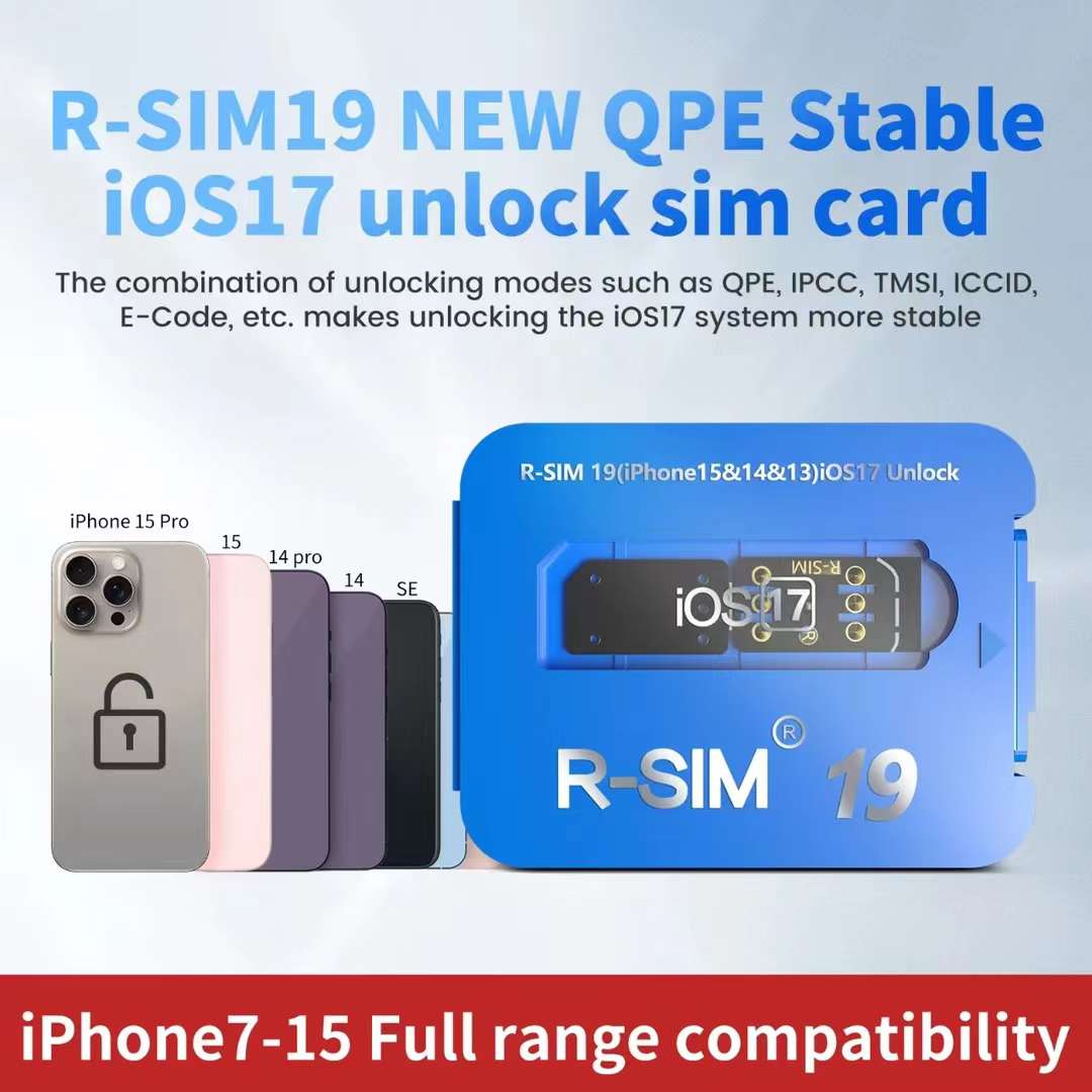 Upgrade RSIM 19 QPE Stable Unlock SIM Card for iPhone 15 Plus 14 13 Pro 12 IOS17