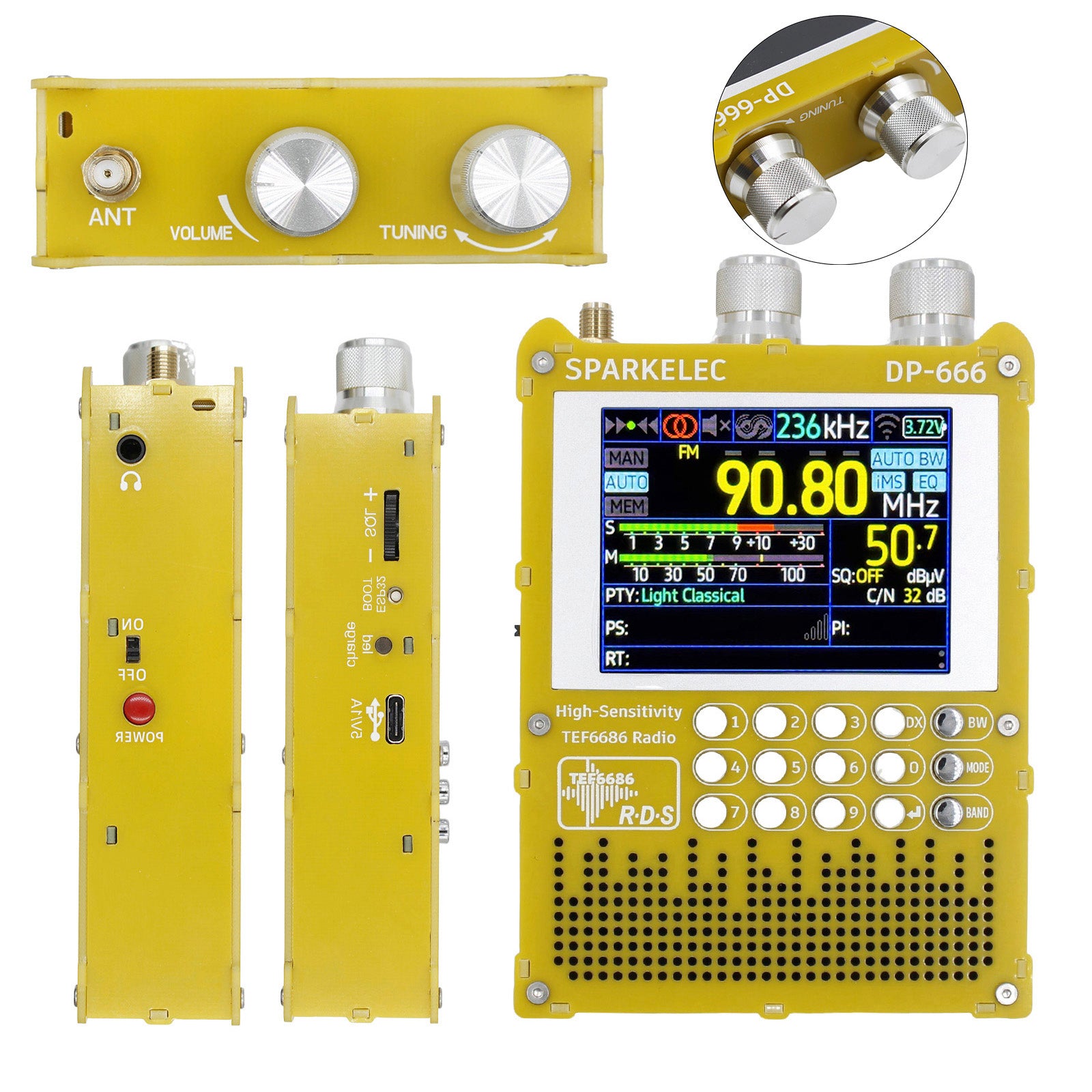 TEF6686 DSP Radio DP666 High Sensitivity Full Band LW MW SW 0IRT Shortwave Radio