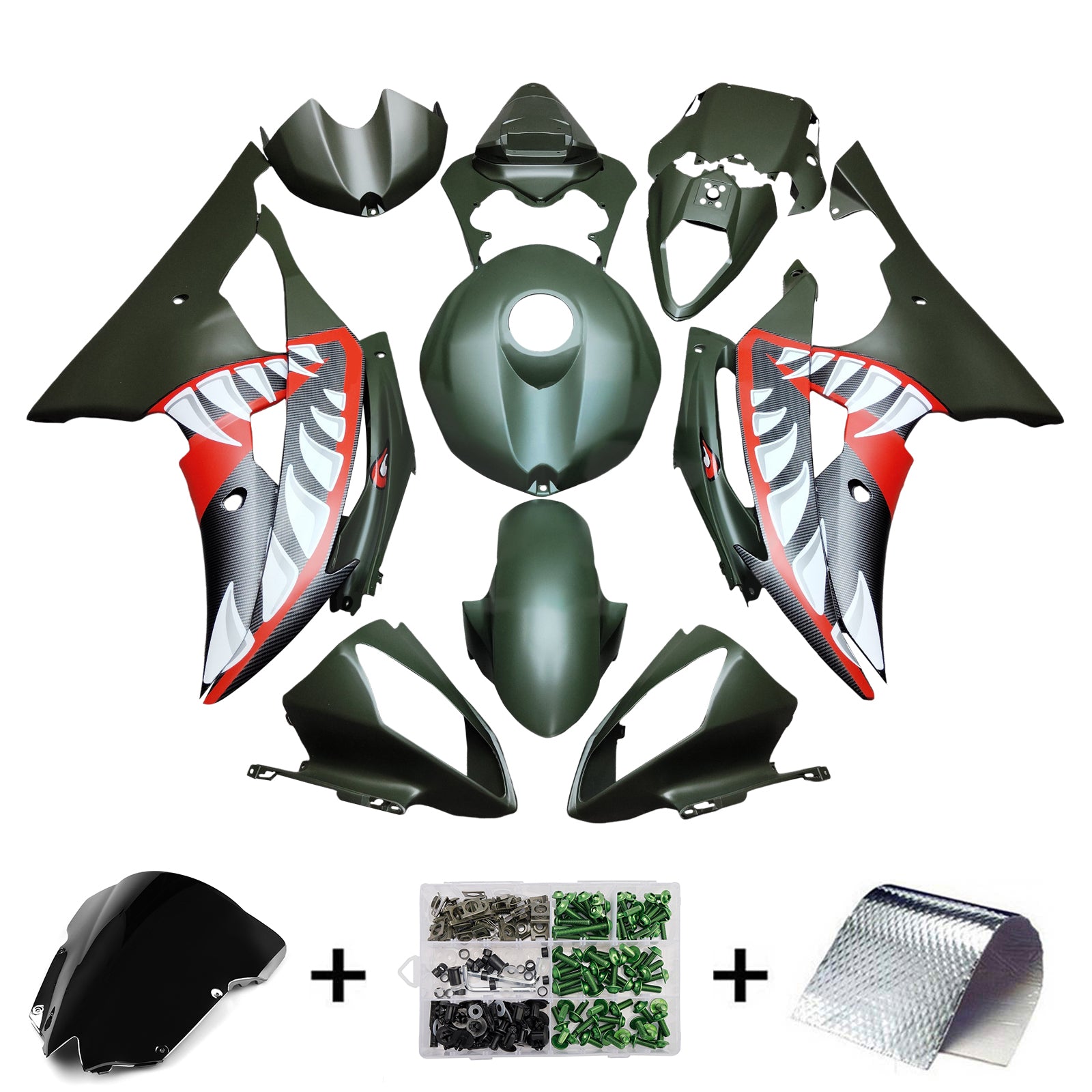 Kit de carénage d'injection carrosserie plastique ABS pour Yamaha YZFR6 YZF-R6 2008-2016