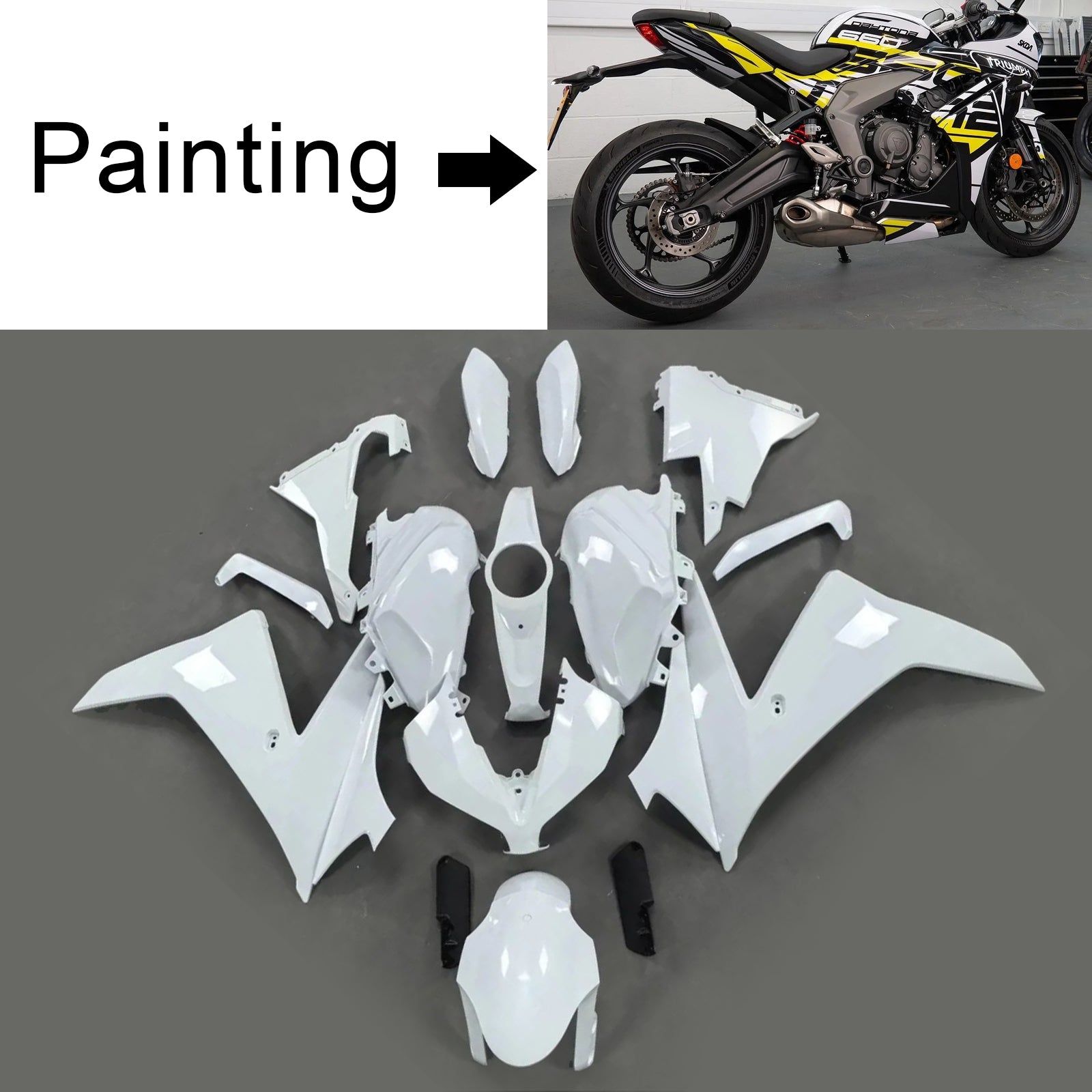 2024-2025 Triumph Daytona 660 Kit carénage injection carrosserie plastique ABS