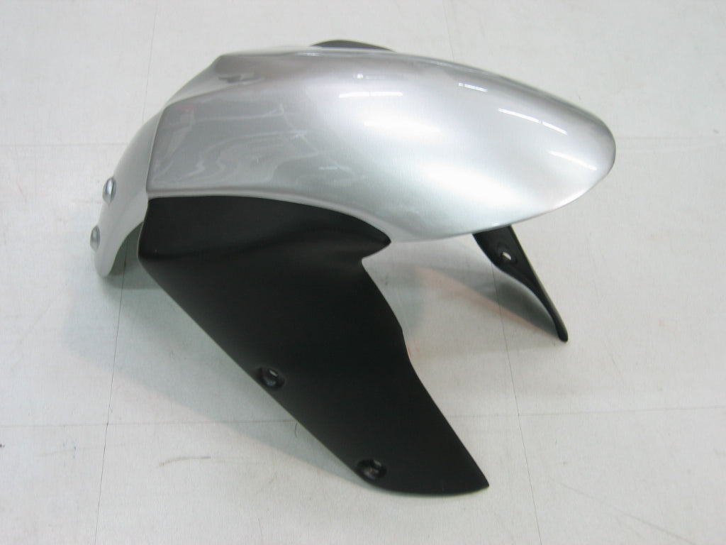 2004-2005 Kawasaki ZX 10R Silver Black Racing Fairings Generic