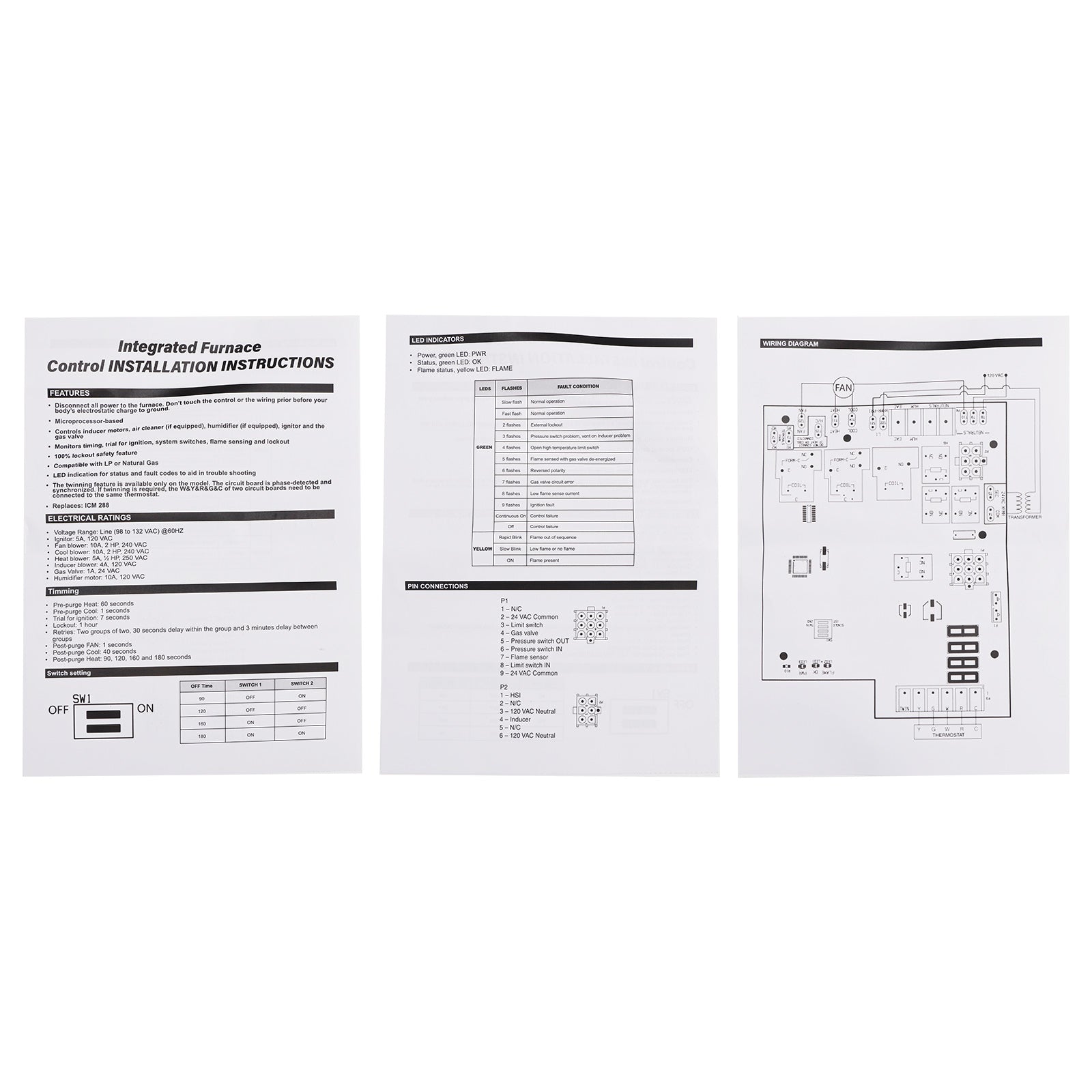 1012920A Ovenbesturingskaart Compatibel met Rheem 62-24084-82 2-24084-02