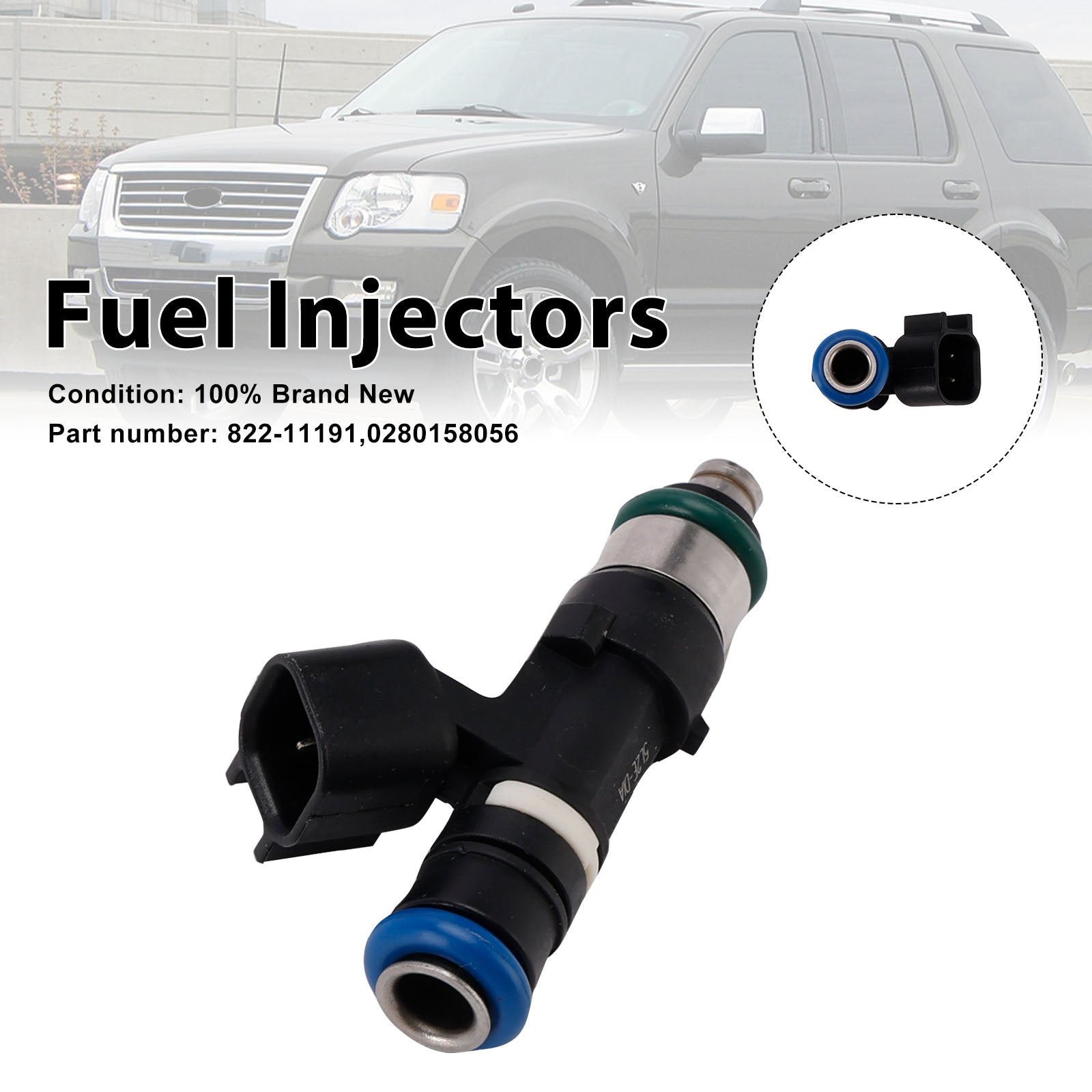 822-11191 Fuel Injectors 0280158056 For Mercury Mountaineer Ford