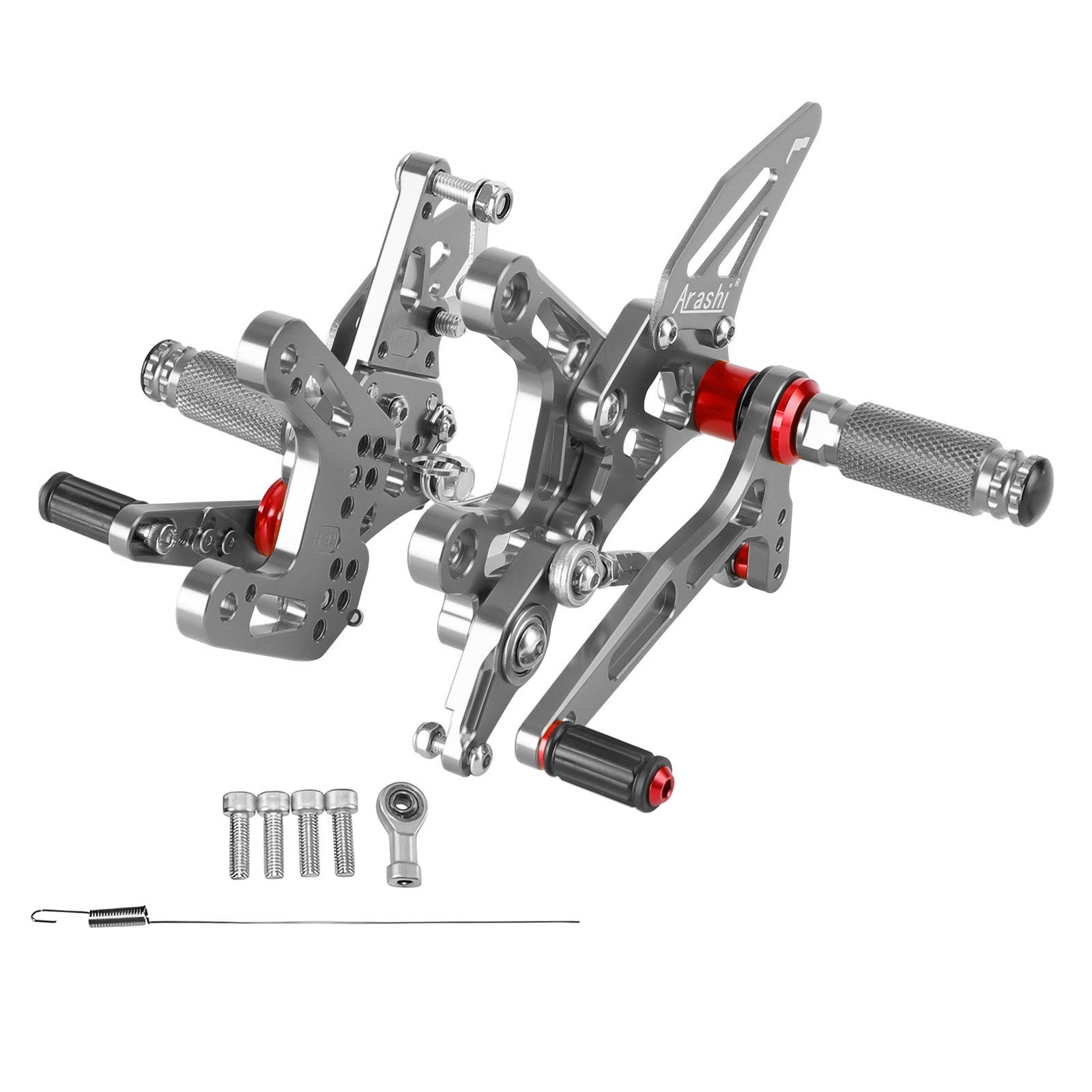 Repose-pieds arrière en aluminium CNC Kawasaki ZX-10R ZX10 ZX1000 2021-2023 gris