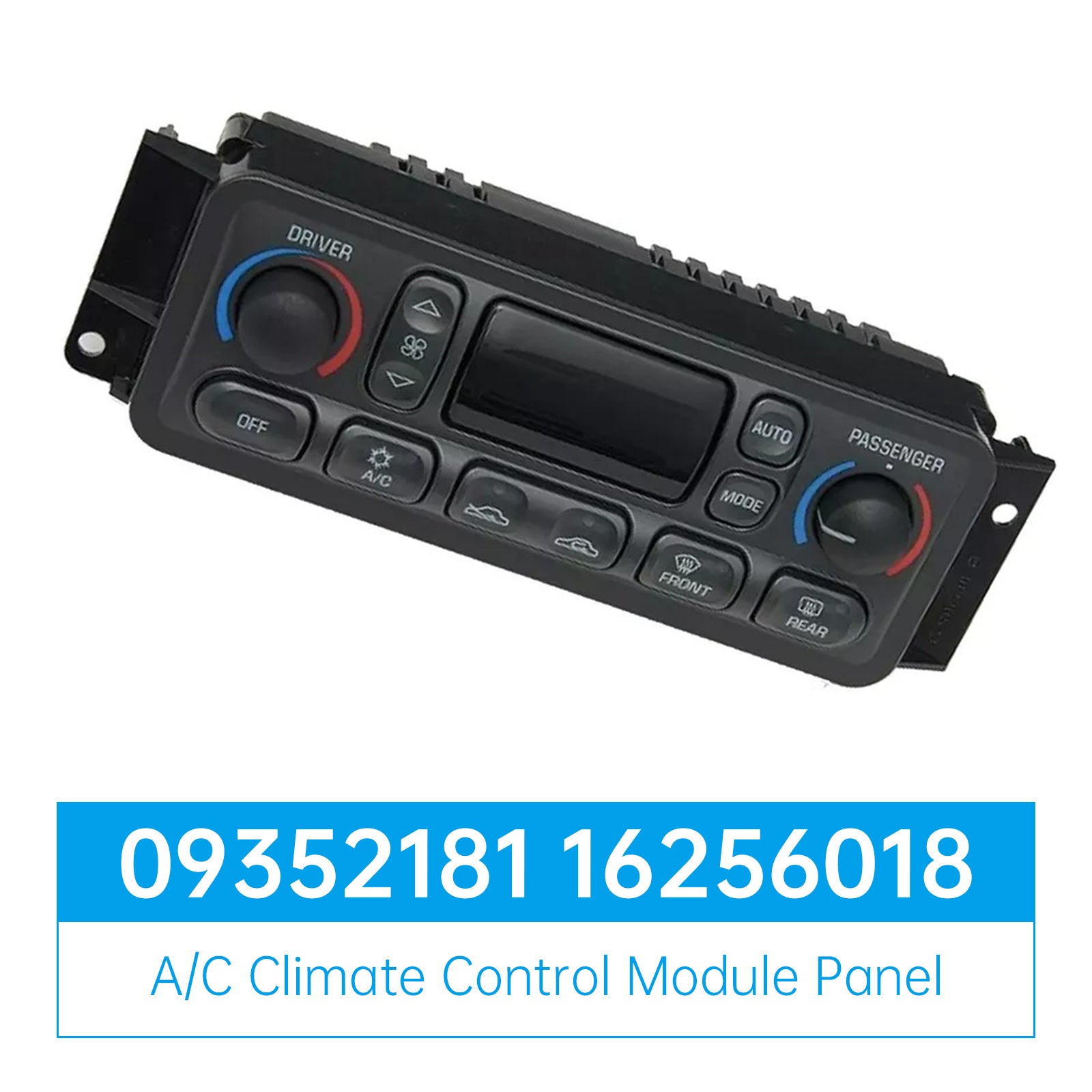 1997-2004 Chevrolet Corvette C5 Corvette A/C Climate Control Module Panel 09352181 16256018