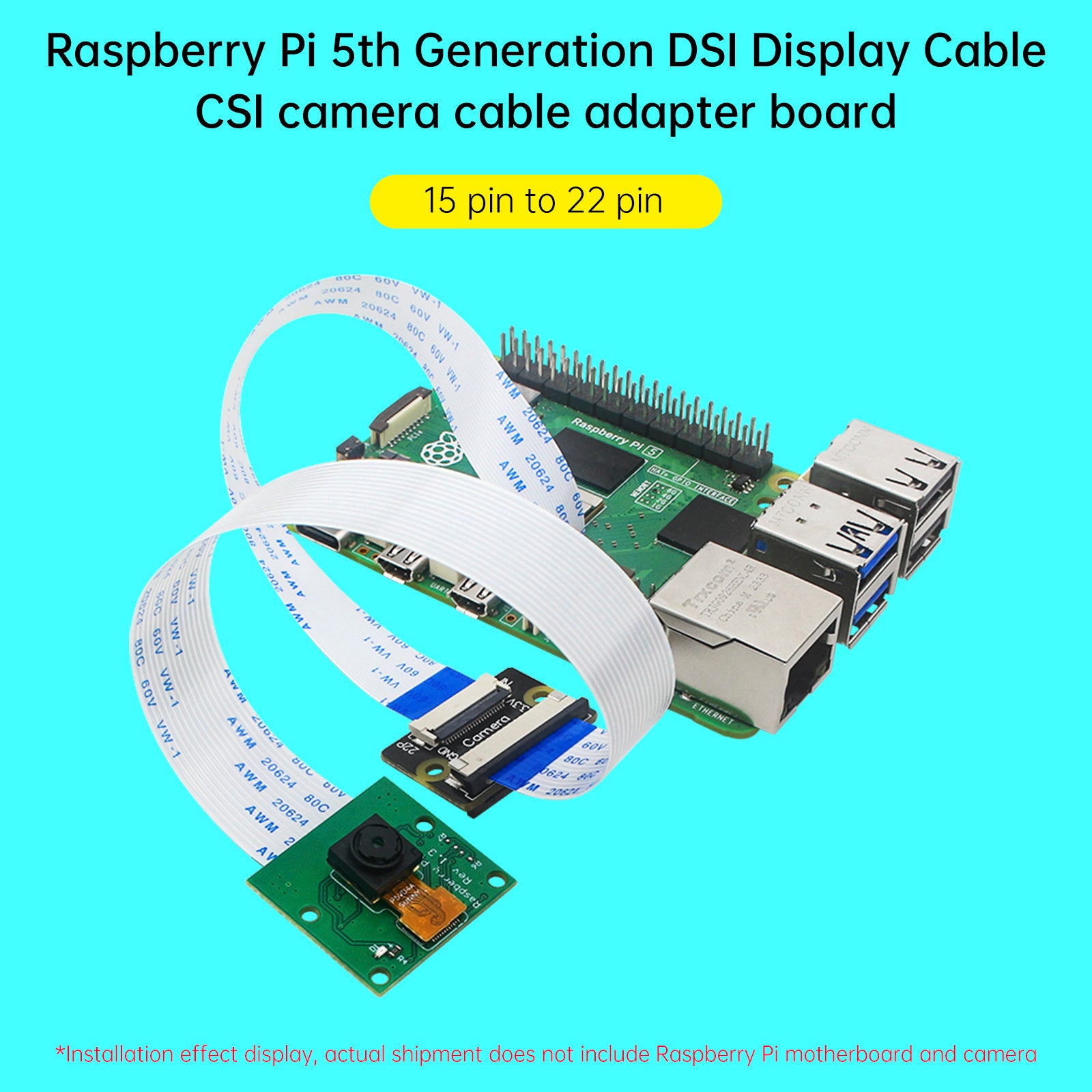 Raspberry Pi 5e generatie/pi Zero DSI Display CSI Camerakabeladapterkaart