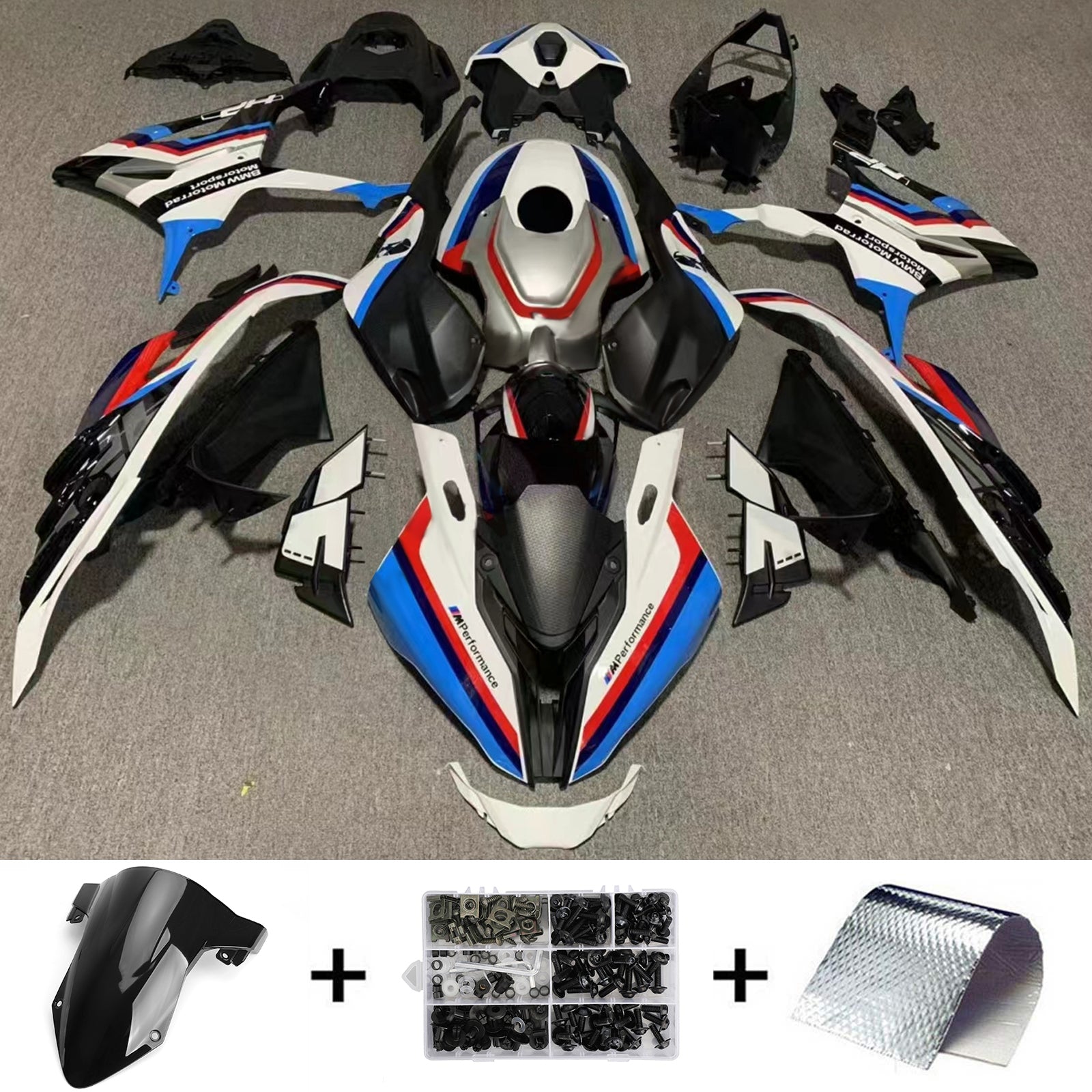 2023-2024 BMW S1000RR Kit de carénage d'injection carrosserie plastique ABS