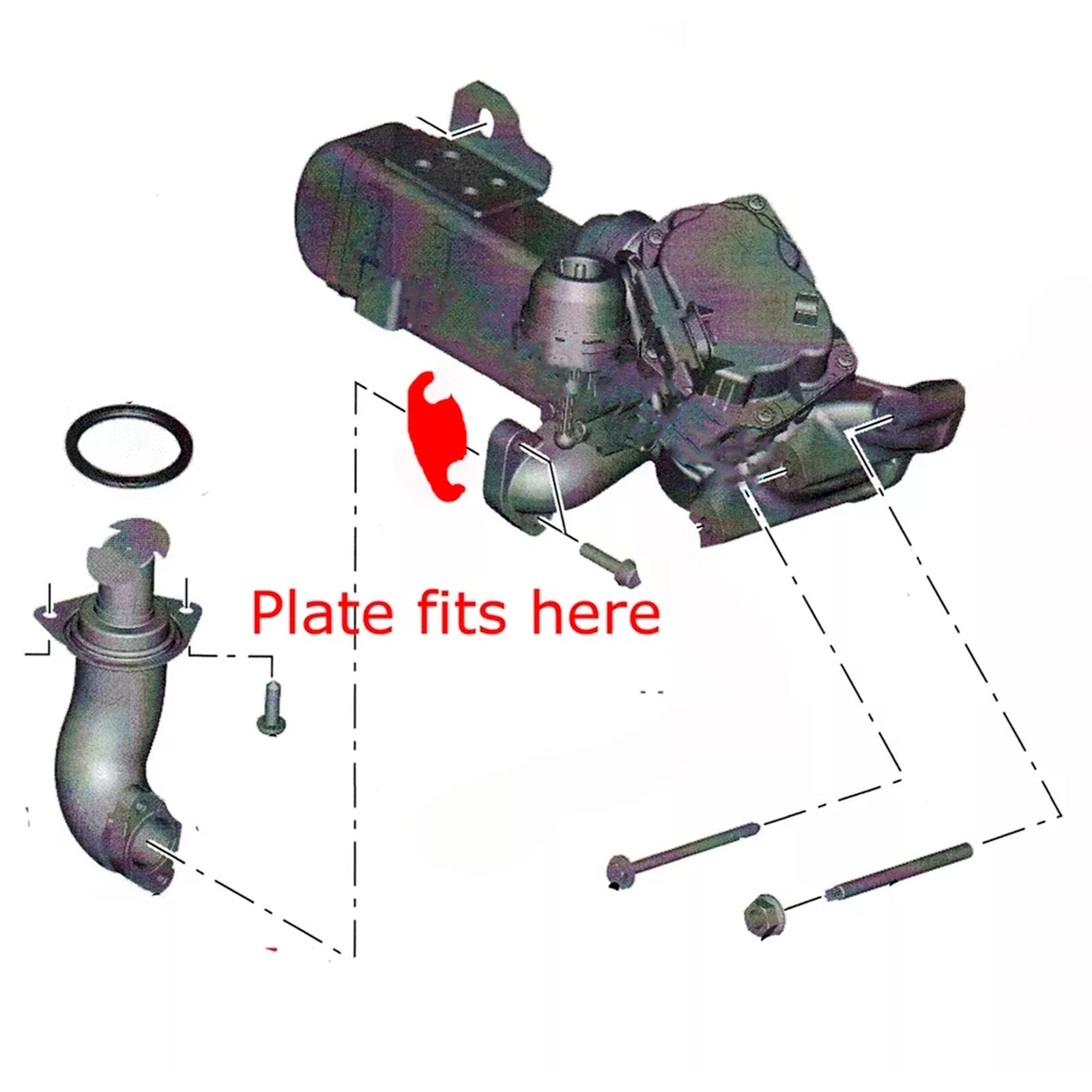 Plaque d&#39;obturation de vanne EGR pour Ford Mondeo Kuga Focus 2.0L TDCi Euro5 DW10 CTED4