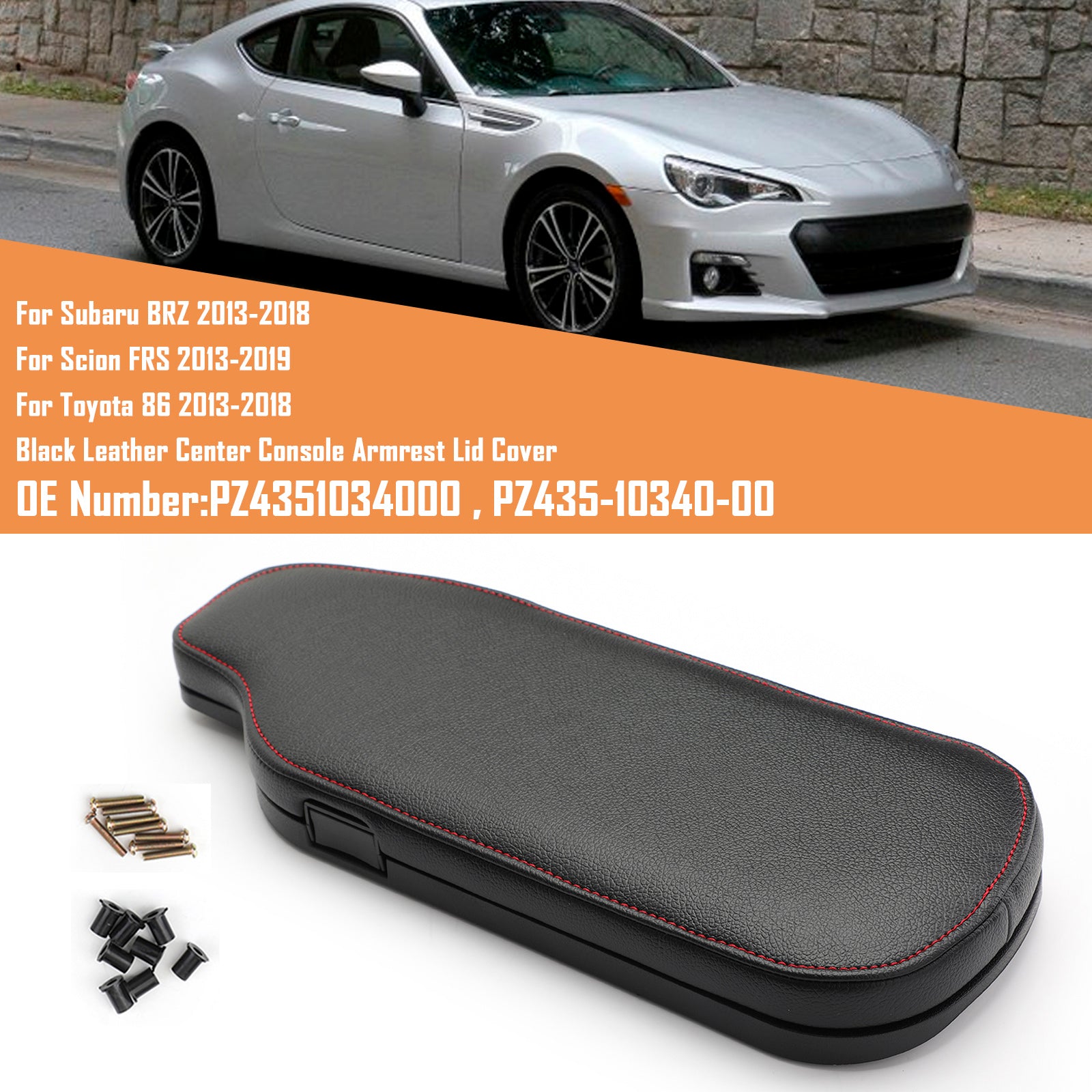Console Armrest Lid Black PZ4351034000 For Toyota 86 BRZ Scion FRS 13-18