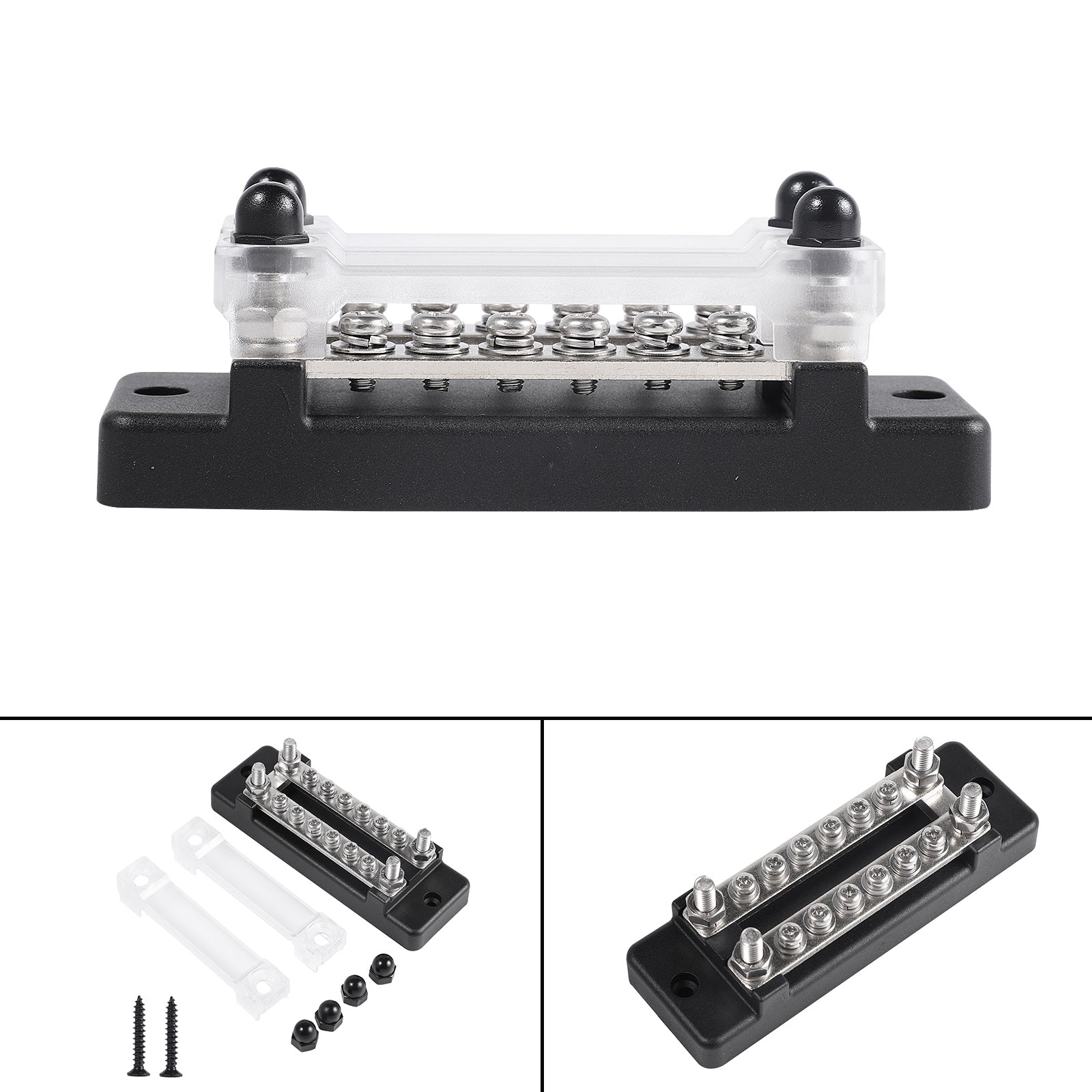 Double 6 Way 12 Bus Bar Terminal Power Distribution Terminal Block For Car Boat