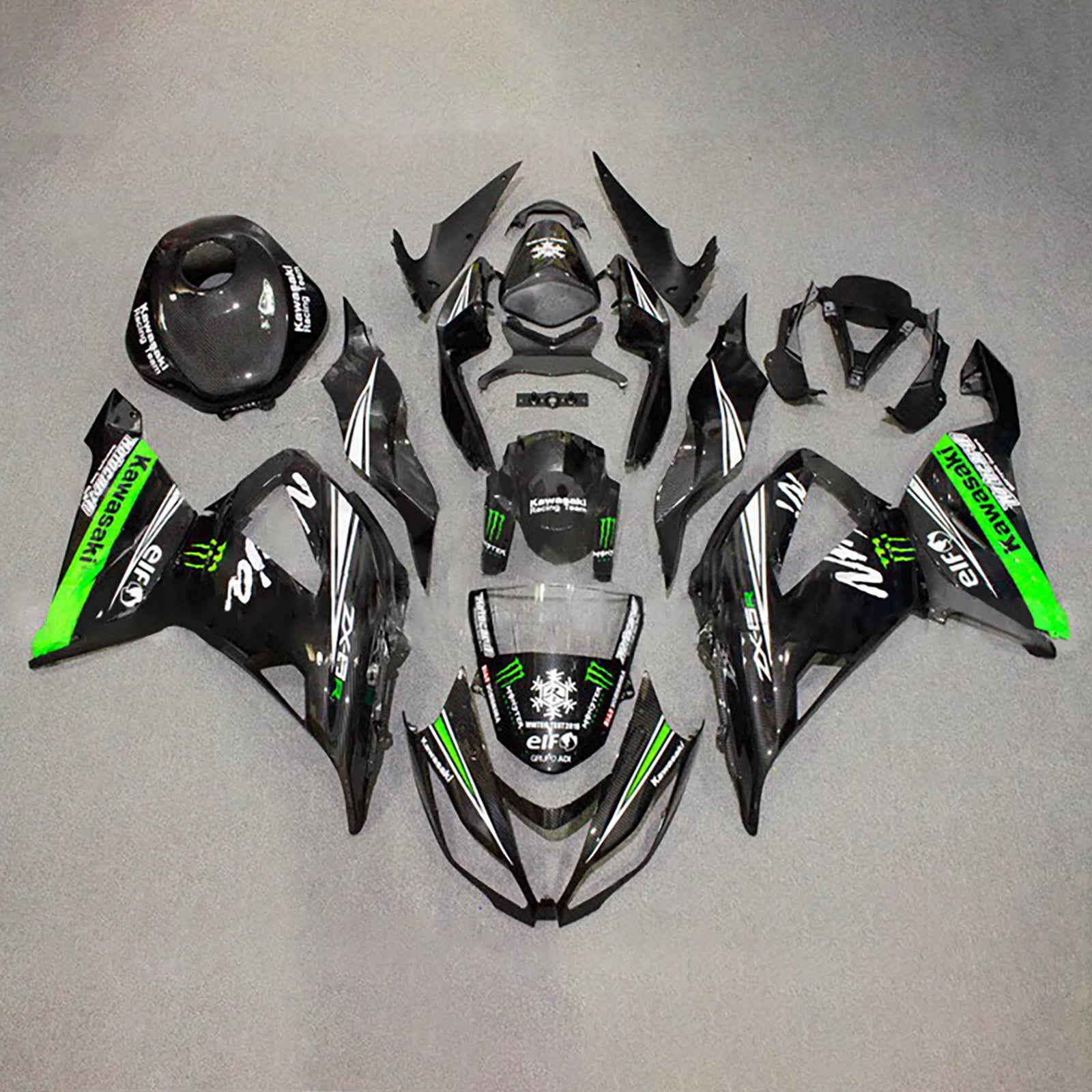 Kit carena iniezione carrozzeria in plastica ABS adatta per Kawasaki ZX6R 636 2013-2018
