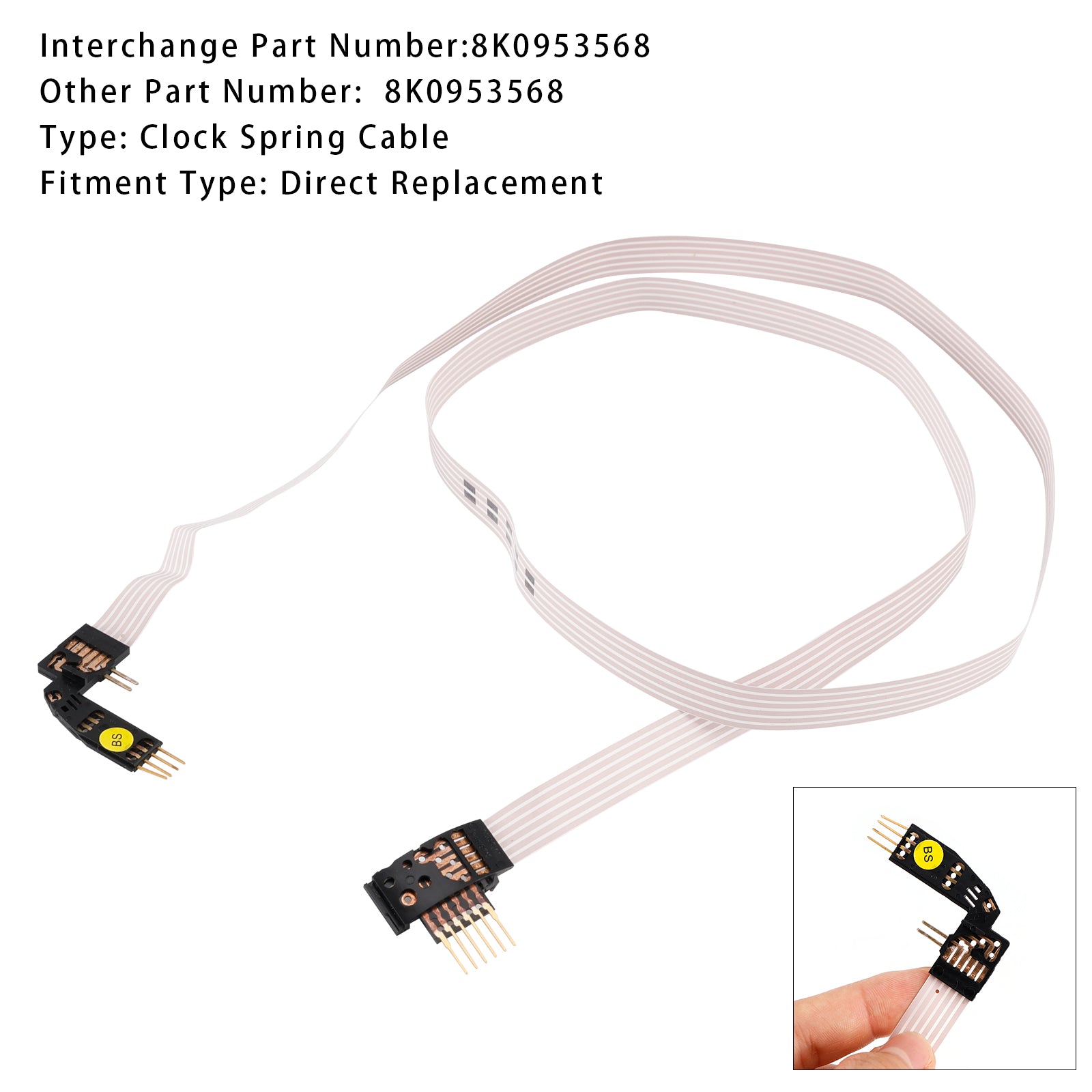 2007.06-2017.01 Audi A5 (8T3) Cable plano FFC del airbag Resorte de reloj 8K0953568A BCDEFGHMJKLMNPQ