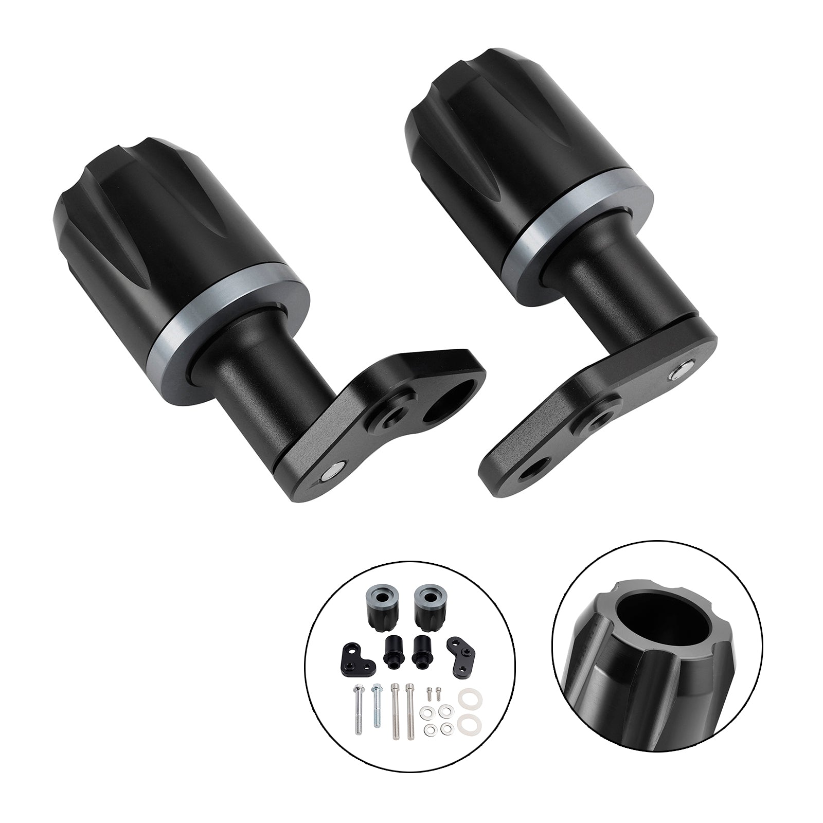 2024-2025 Kawasaki Zx-6R Zx 6R Cnc Anti-Crash Frame Sliders Protector Black Black