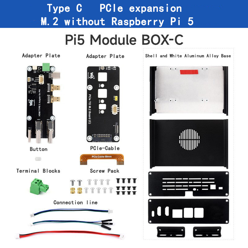 Raspberry Pi 5 Uitbreiding Alles-in-één PCIE-uitbreidingsplaat Dubbele HDMI 4K-uitgang