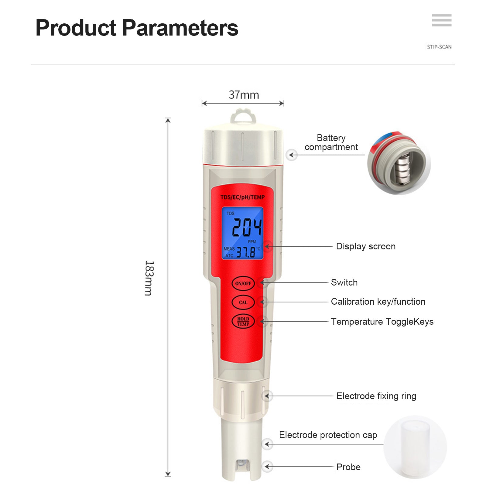 4In1 PH/TDS/EC/Temperature Digital Meter Pen Water Quality Analysis Tester