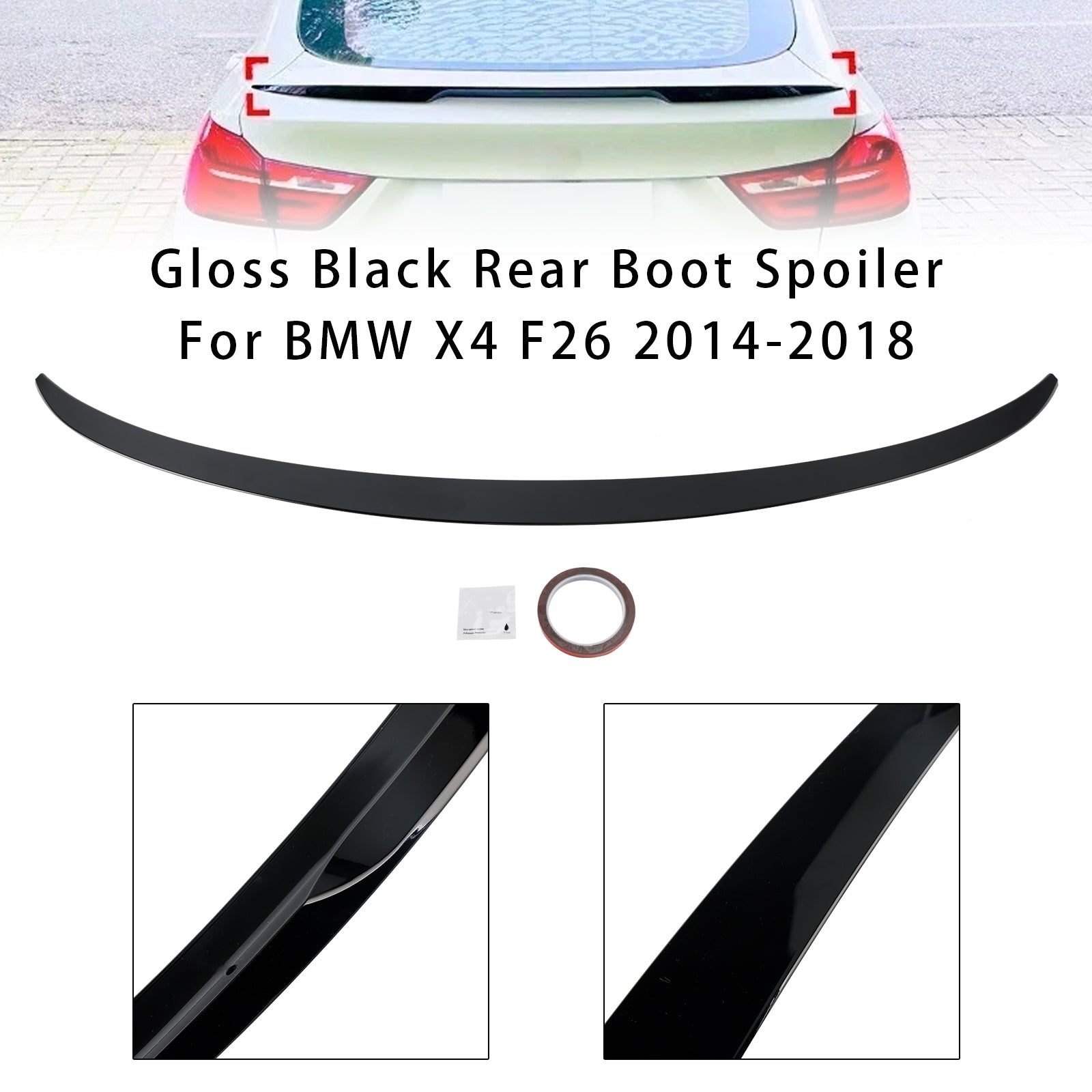 2014-2018 BMW X4 F26 Gloss Black Rear Boot Spoiler