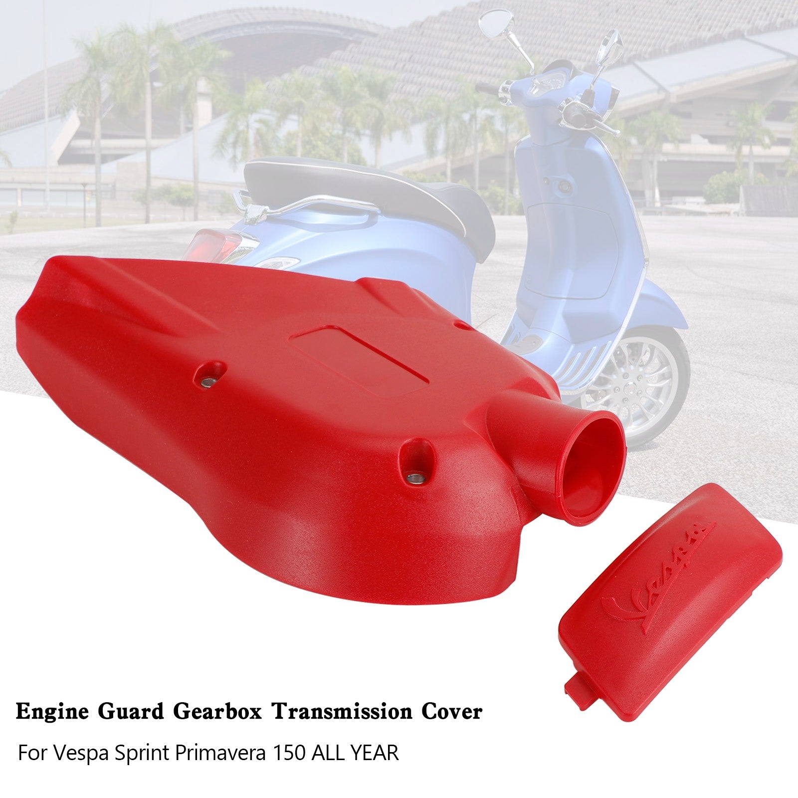 Vespa Sprint Primavera 150 Engine Guard Gearbox Transmission Cover Red