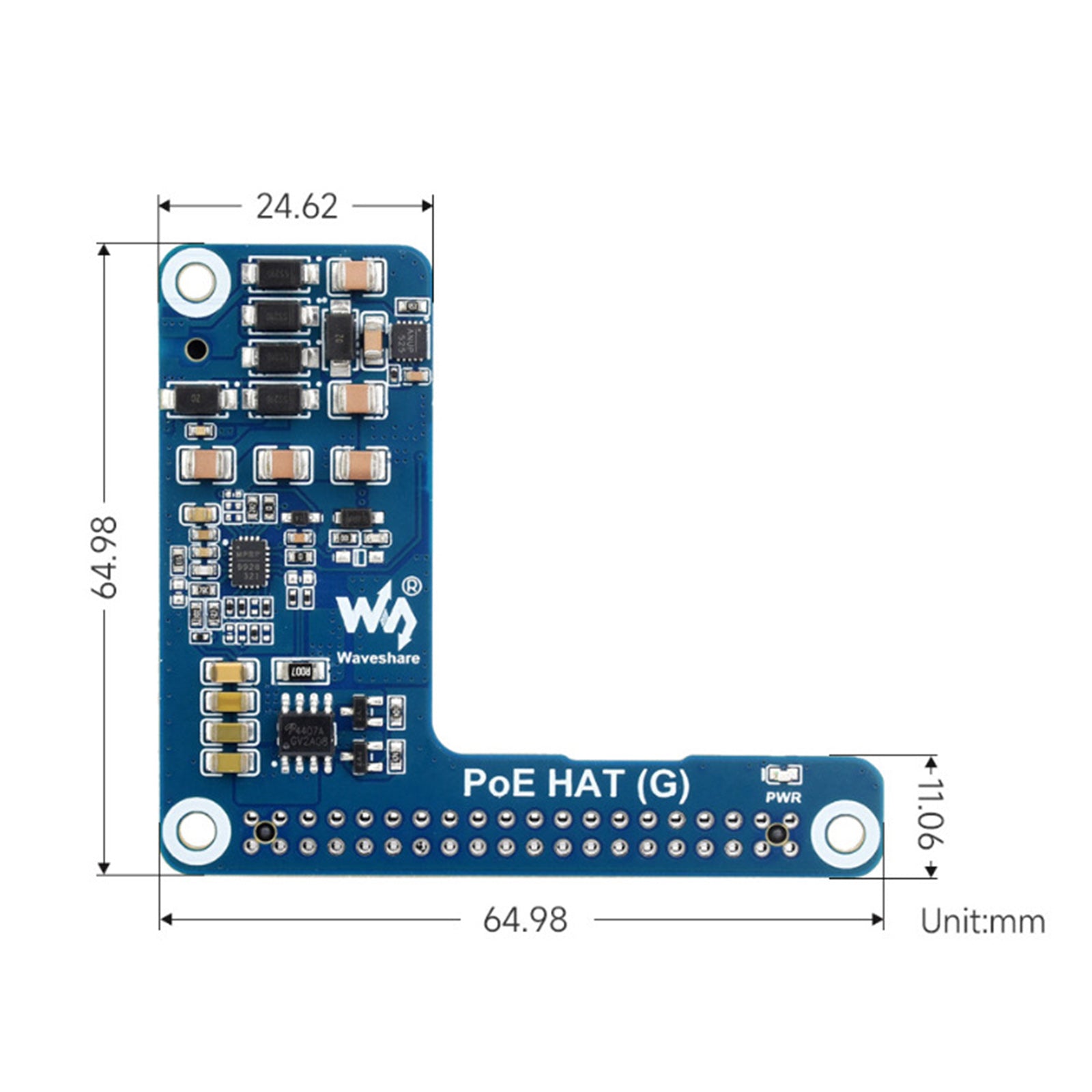 Raspberry Pi 5 Ethernet-uitbreidingskaart PoE-voedingsmodule 802.3af/at