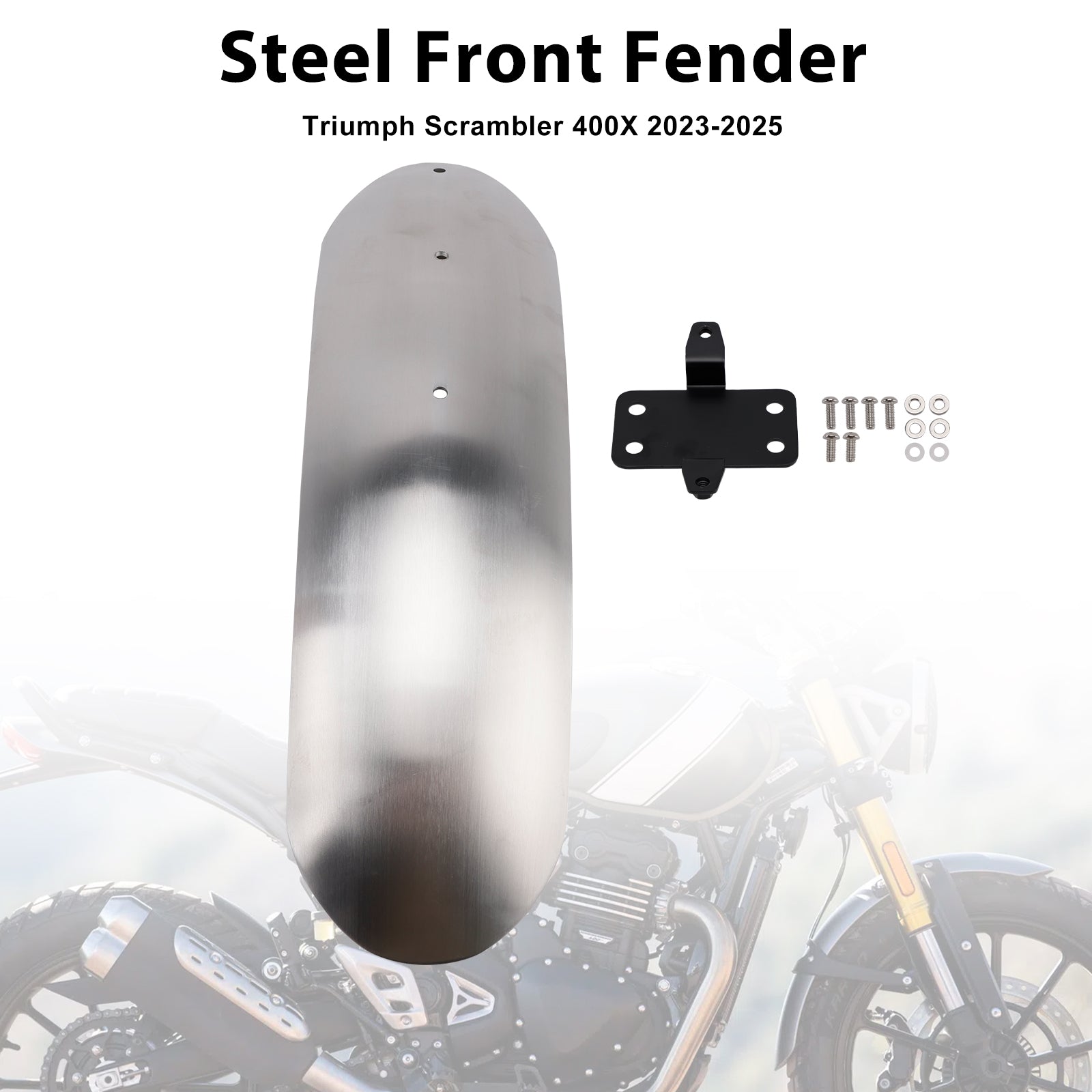 2023-2025 Scrambler 400X stalen voorspatbordspatbord