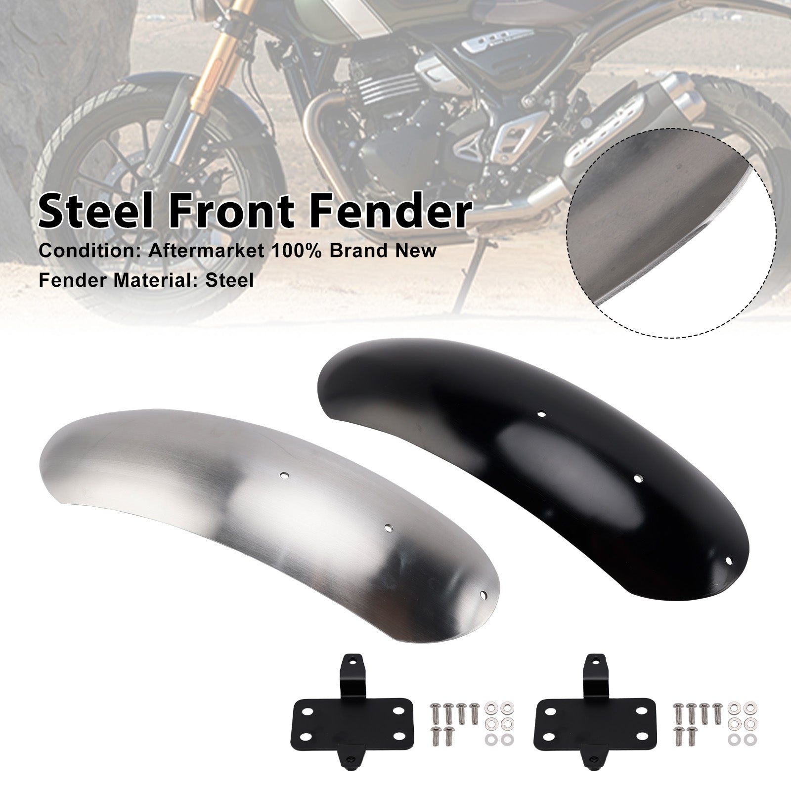 2023-2025 Scrambler 400X stalen voorspatbordspatbord