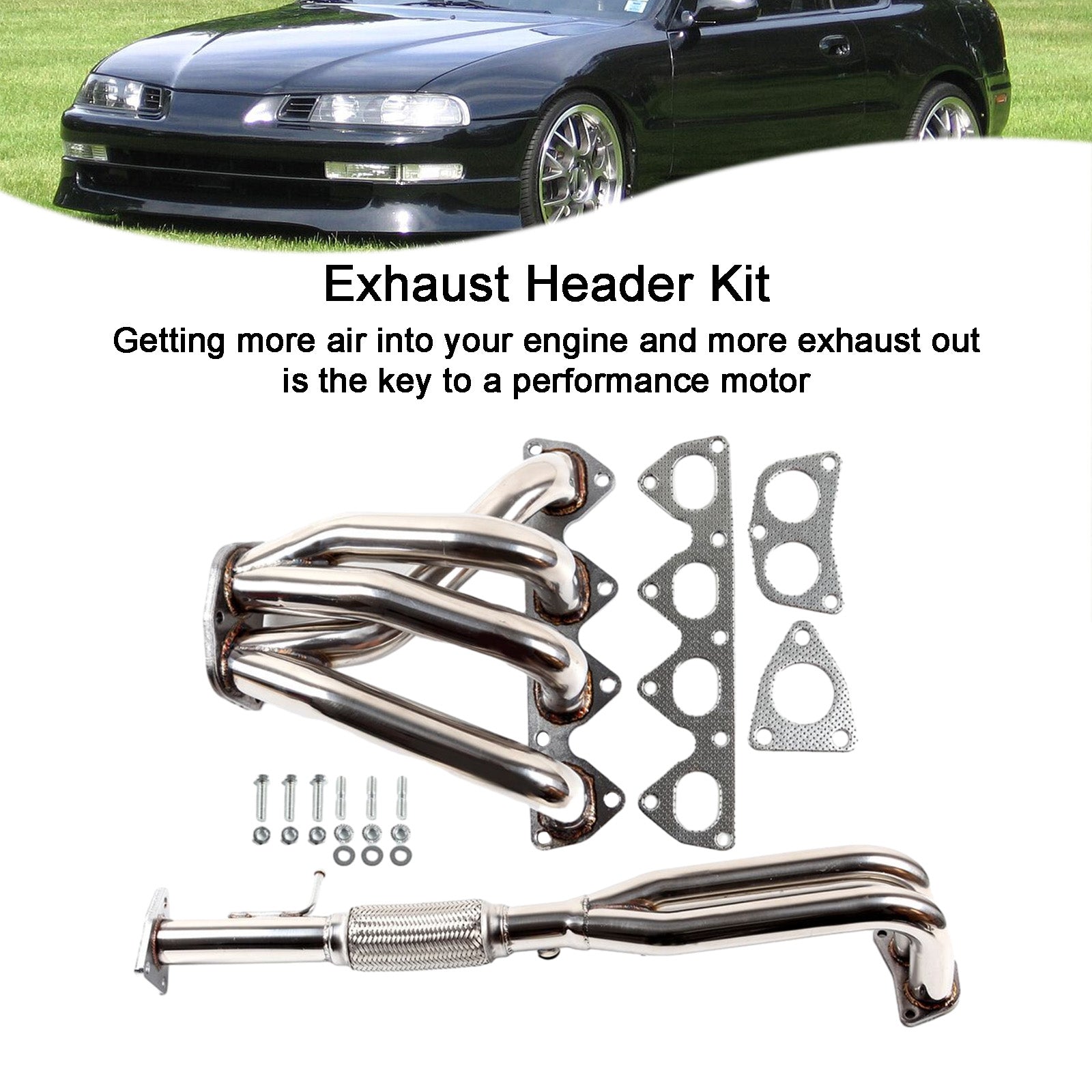 En-tête de course d'échappement en acier Honda Prelude 2.2L 1993-1996