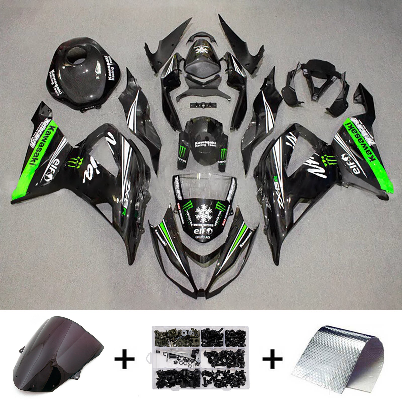 Kit carena iniezione carrozzeria in plastica ABS adatta per Kawasaki ZX6R 636 2013-2018