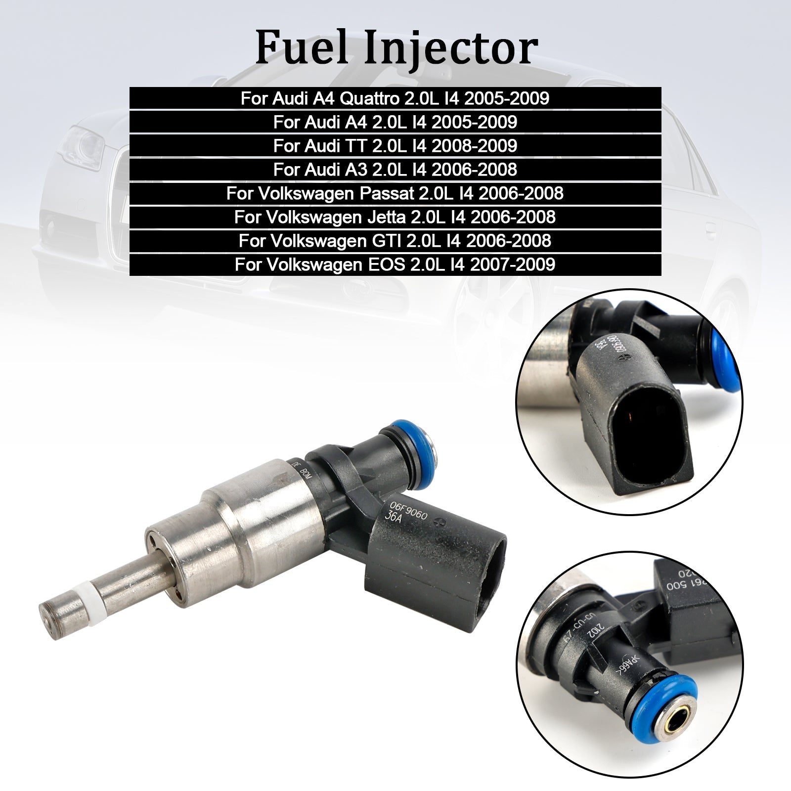 2008-2009 Audi TT 2.0L I4 1 pièces injecteur de carburant 06F906036A