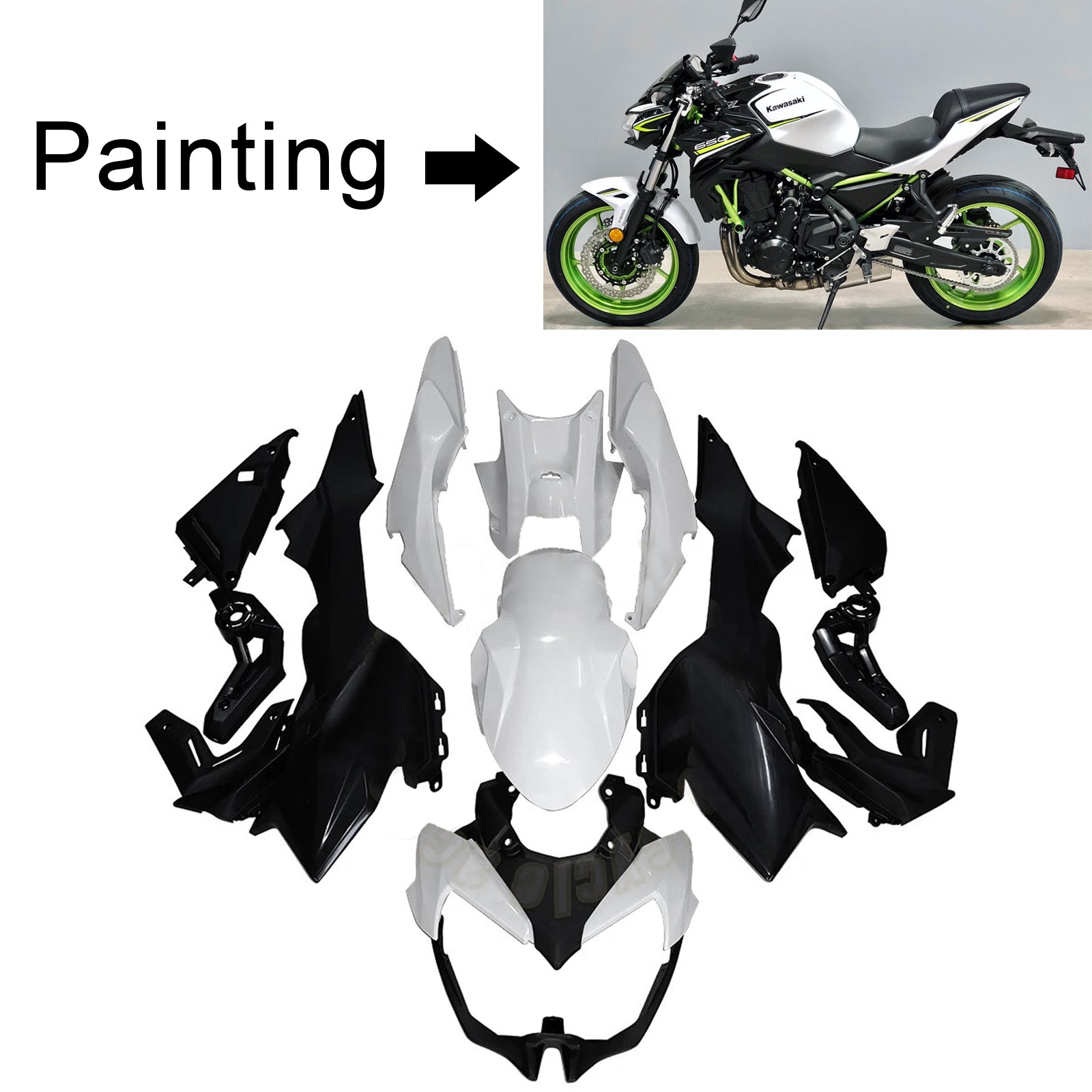 2020-2023 Kawasaki Z650 injectiekuipset carrosserie kunststof ABS