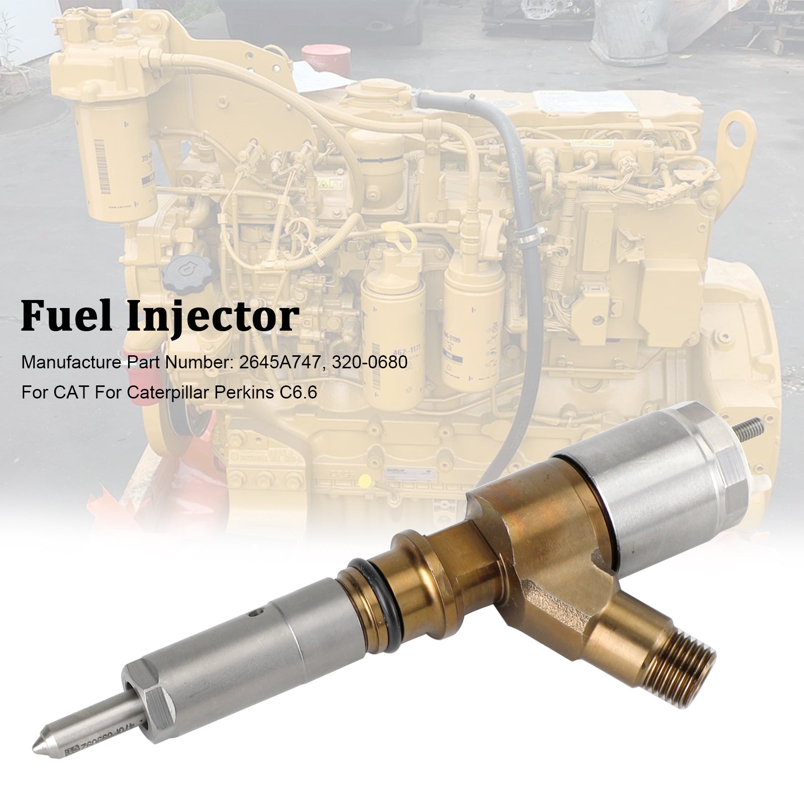 Injecteur de carburant 2645A747, 1 pièce, adapté à CAT Caterpillar Perkins C6.6 320 – 0680