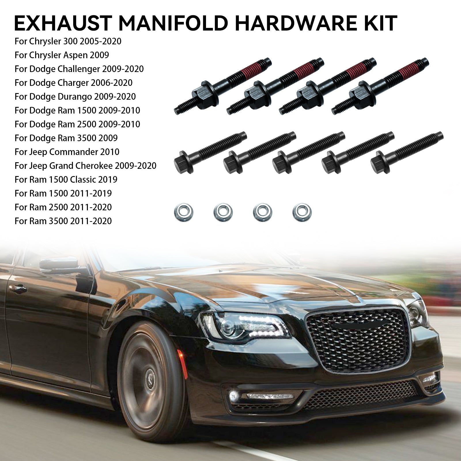 Kit de matériel de collecteur d'échappement 03309 pour Dorman pour Ram pour Dodge pour Jeep