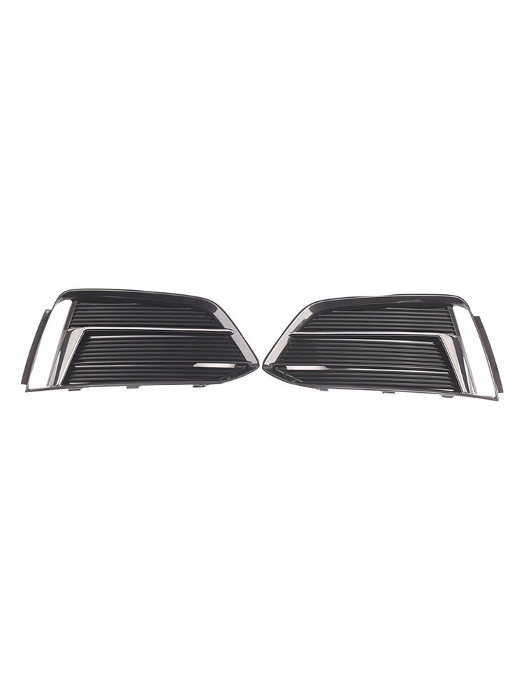 Black/Chrome Front Bumper Fog Light Grille Cover Bezel Fit Audi A5 2017-2019
