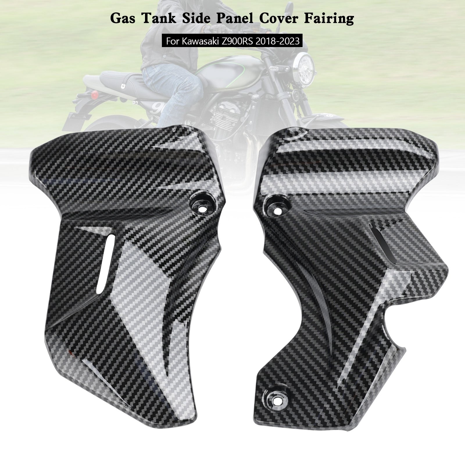 Gas Tank Side Trim Cover Panel Fairing Cowl For Kawasaki Z900RS 2018-2023 Carbon