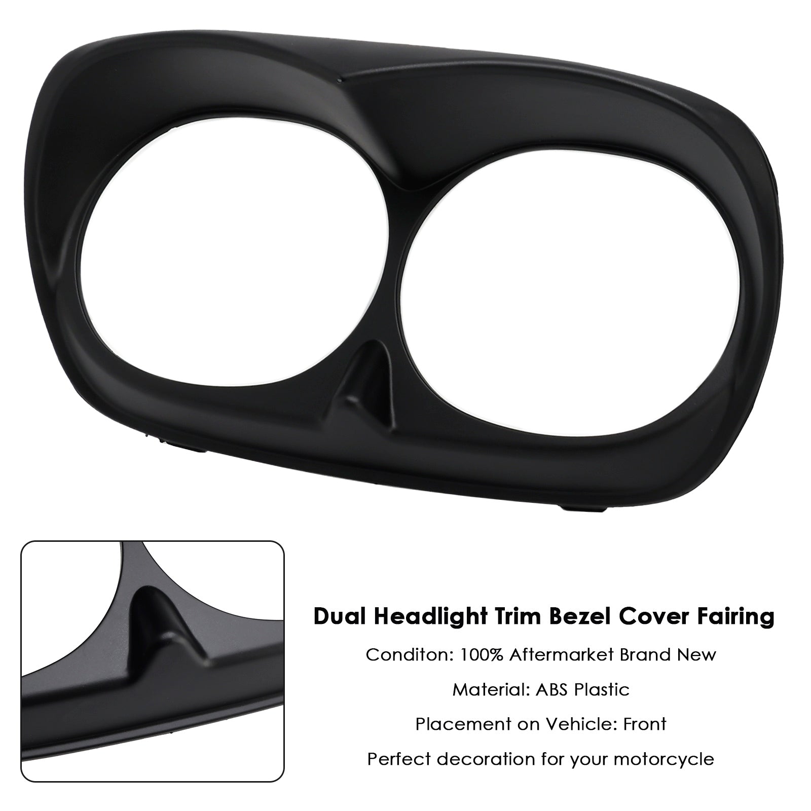 Dual Headlight Trim Bezel Cover Fairing For Road Glide 1998-2013