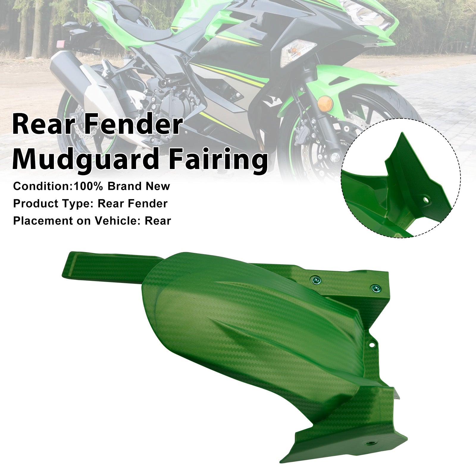 2018-2024 For Kawasaki Ninja 400 / Z400 Rear Fender Fairing
