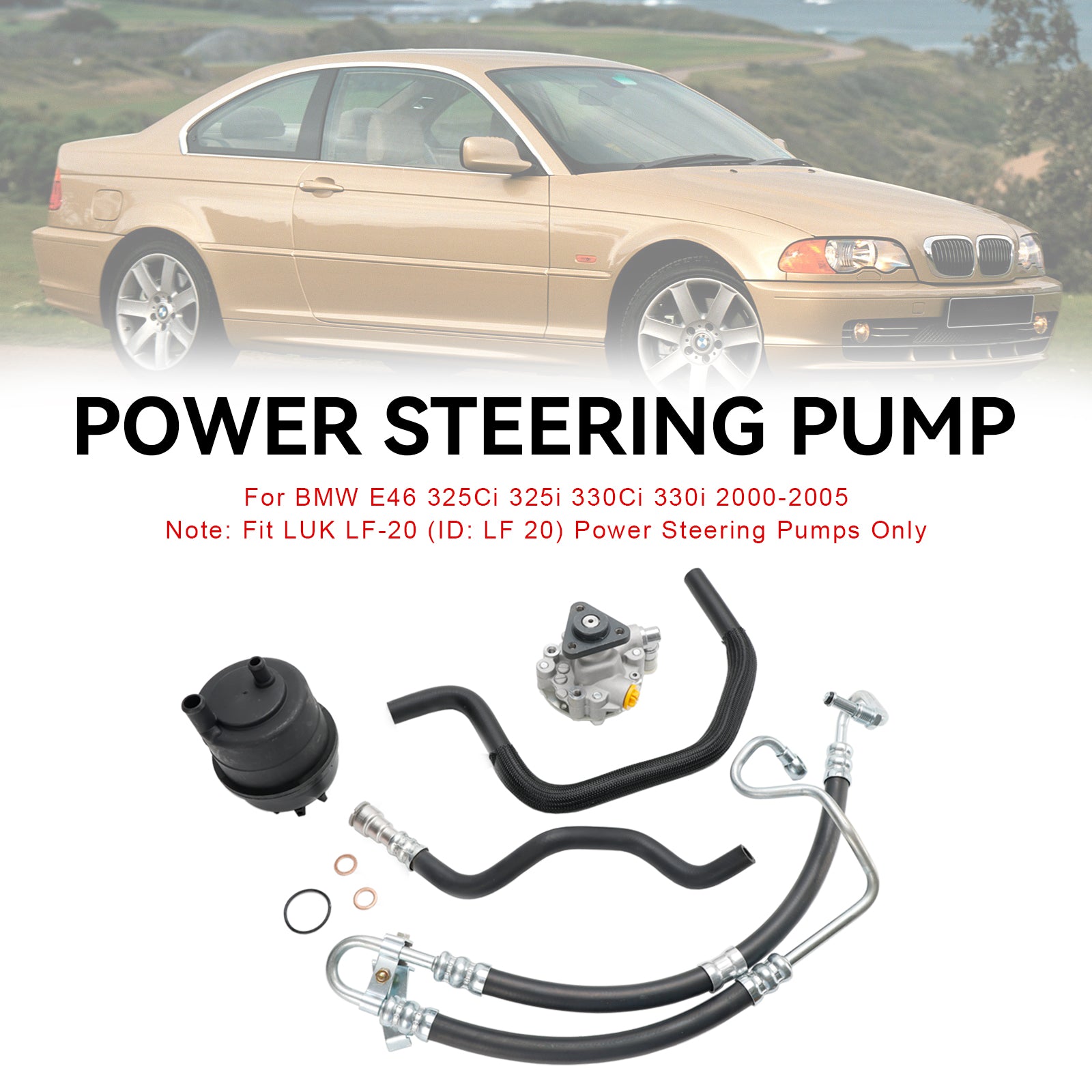 2001-2005 BMW E46 323i 325i 328Ci 328i 330i servostyringspumpesett