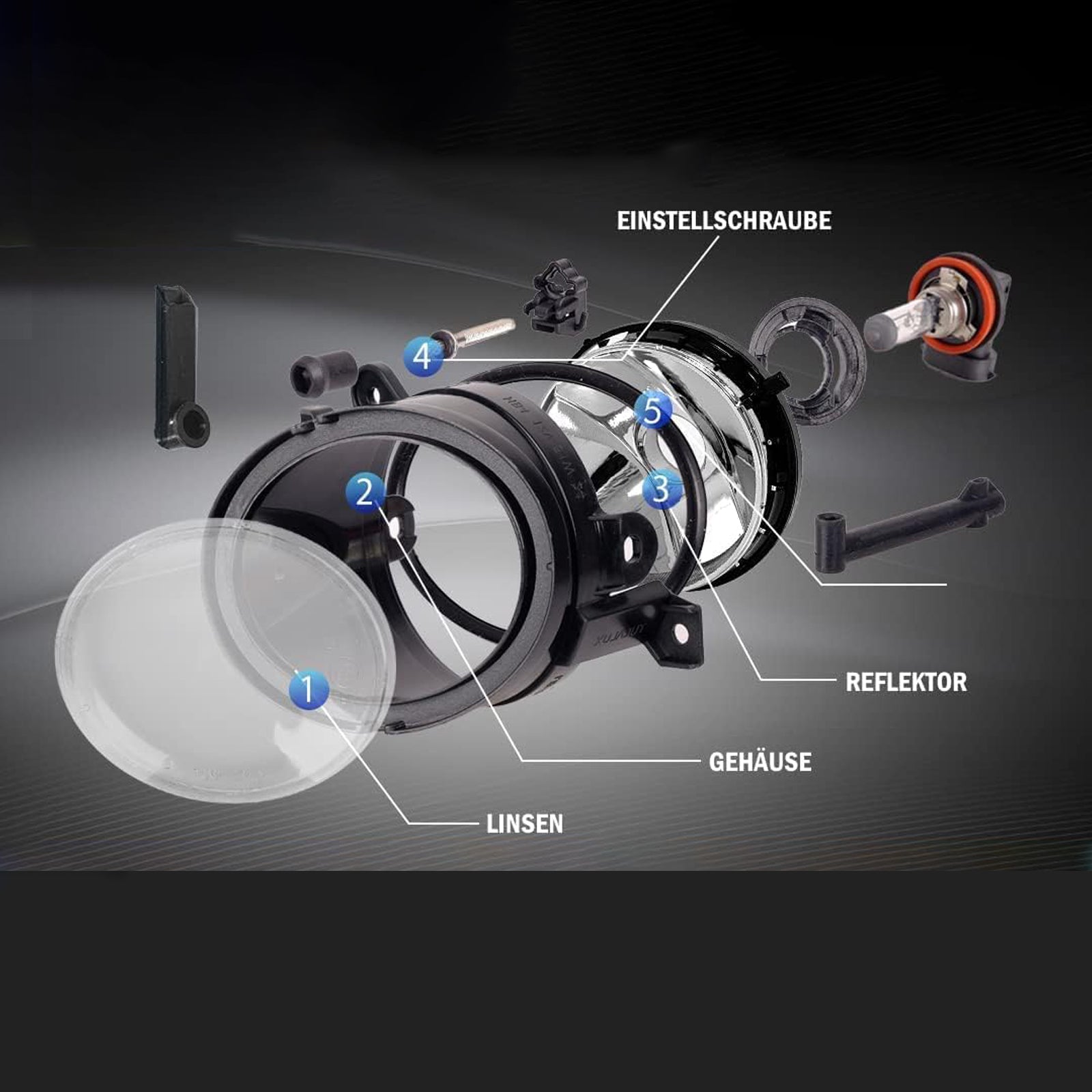 Pair Front Fog Light Lamps For Volkswagen GOLF MK5 GTI Version 2004-2009