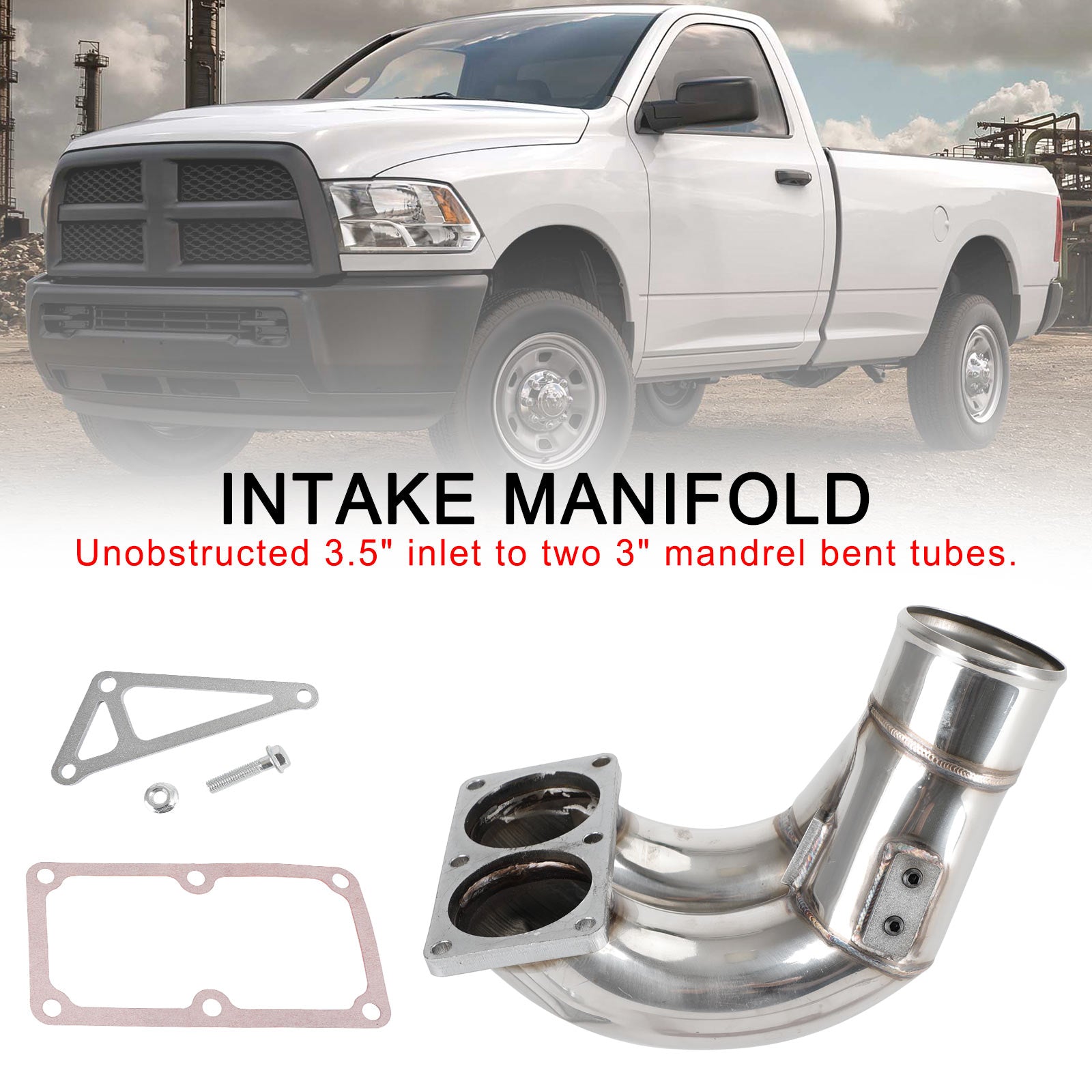 3.5" Innsugningsmanifold passer til Dodge RAM 2007-2018 6,7L Diesel 2500 3500 4500 5500